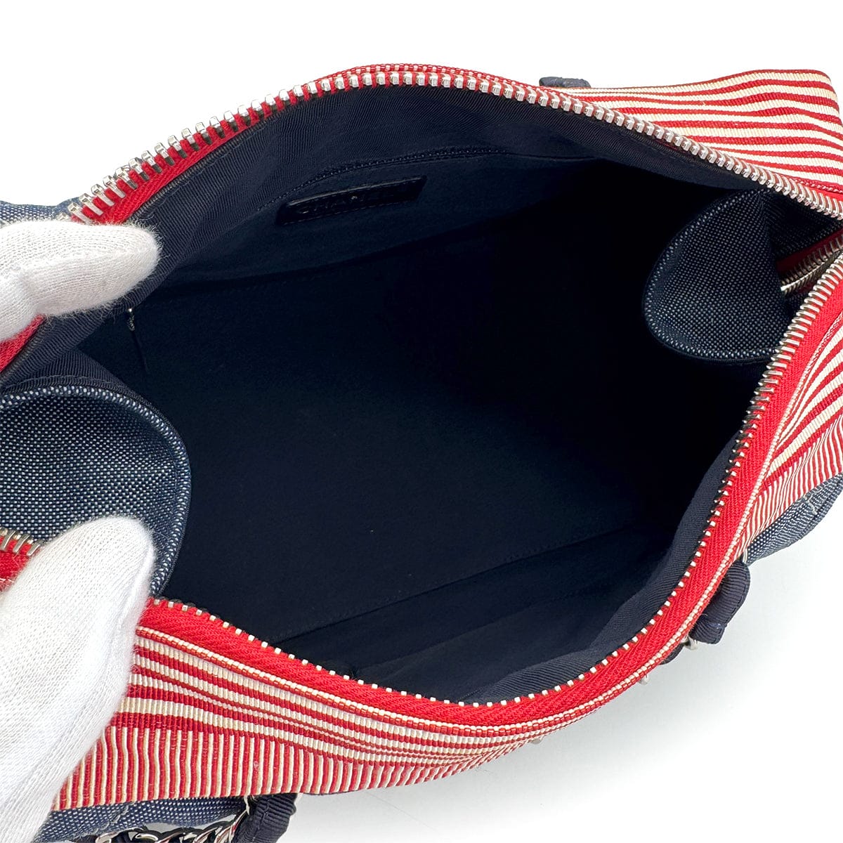 CHANEL CHANEL MATELASSE COCOMARK CHAIN SHOULDER BAG BLUE RED DENIM 90313343