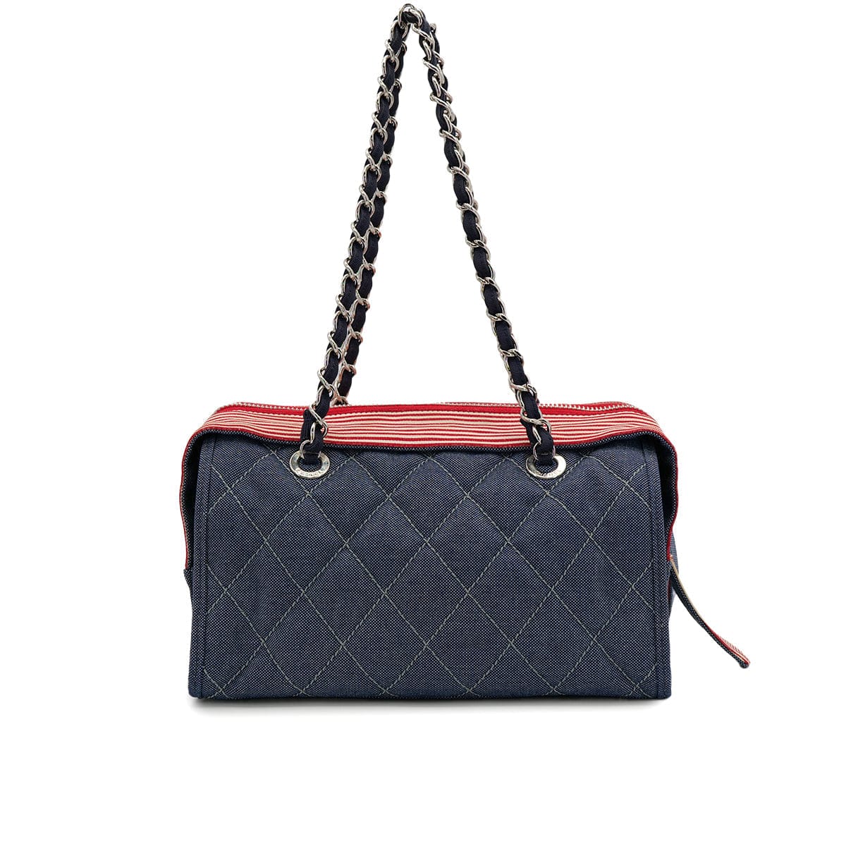CHANEL CHANEL MATELASSE COCOMARK CHAIN SHOULDER BAG BLUE RED DENIM 90313343