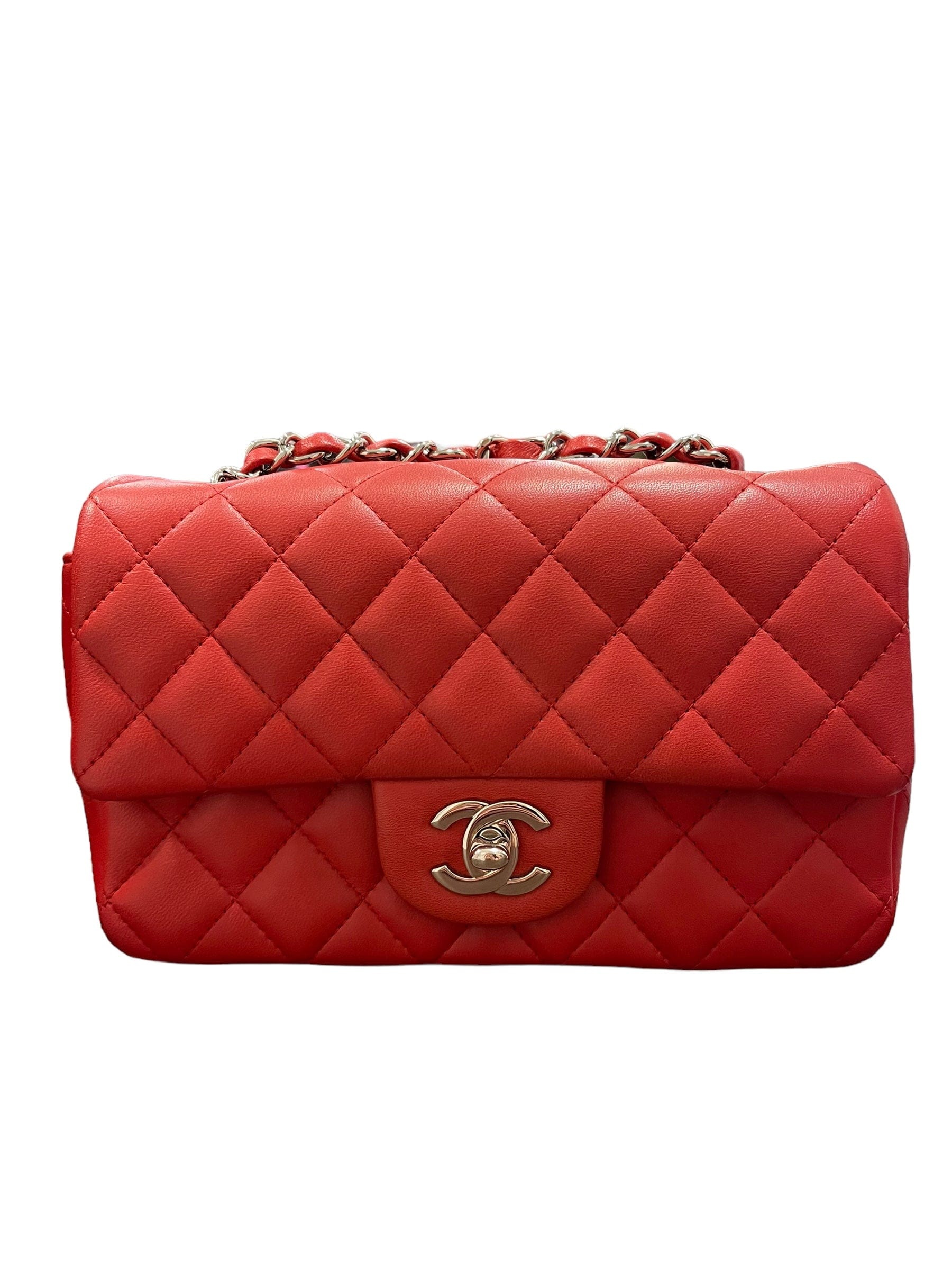 Chanel Chanel Mini Rectangle Red Lambskin SHW #18