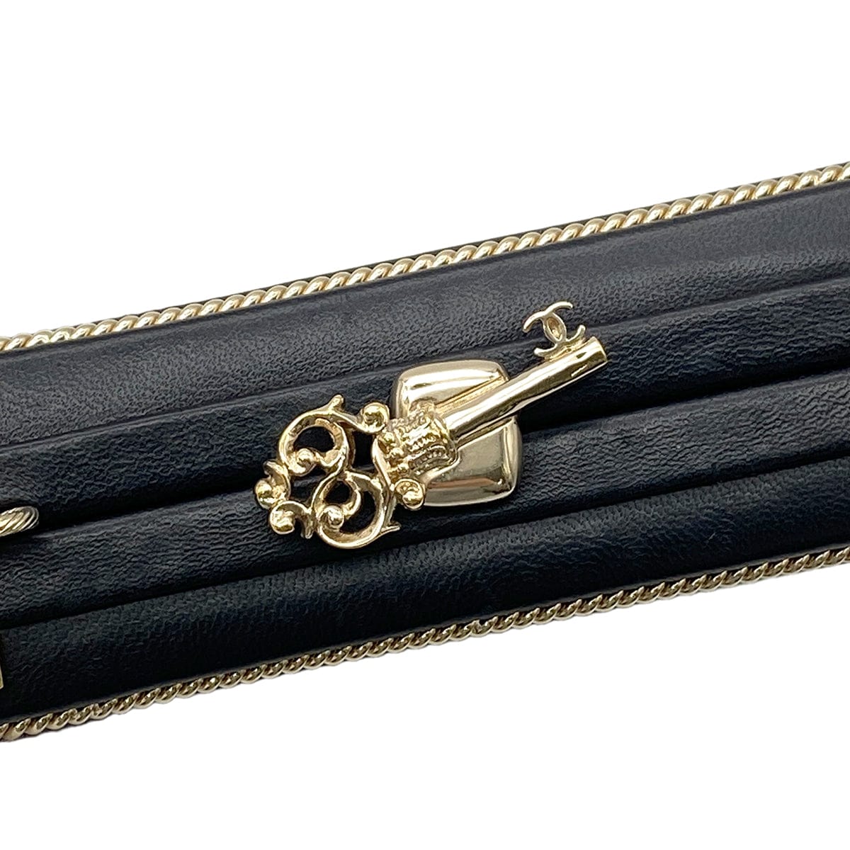 Chanel CHANEL ROOM CARD MINAUDIERE EVENING CHAIN SHOULDER BAG BLACK LAMB SKIN 90268328