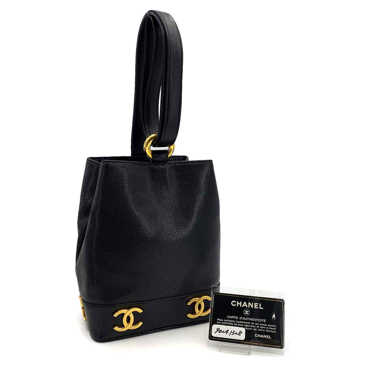 chanel Chanel Vintage 6-CC Single Handle Black Caviar GHW #2 90241328