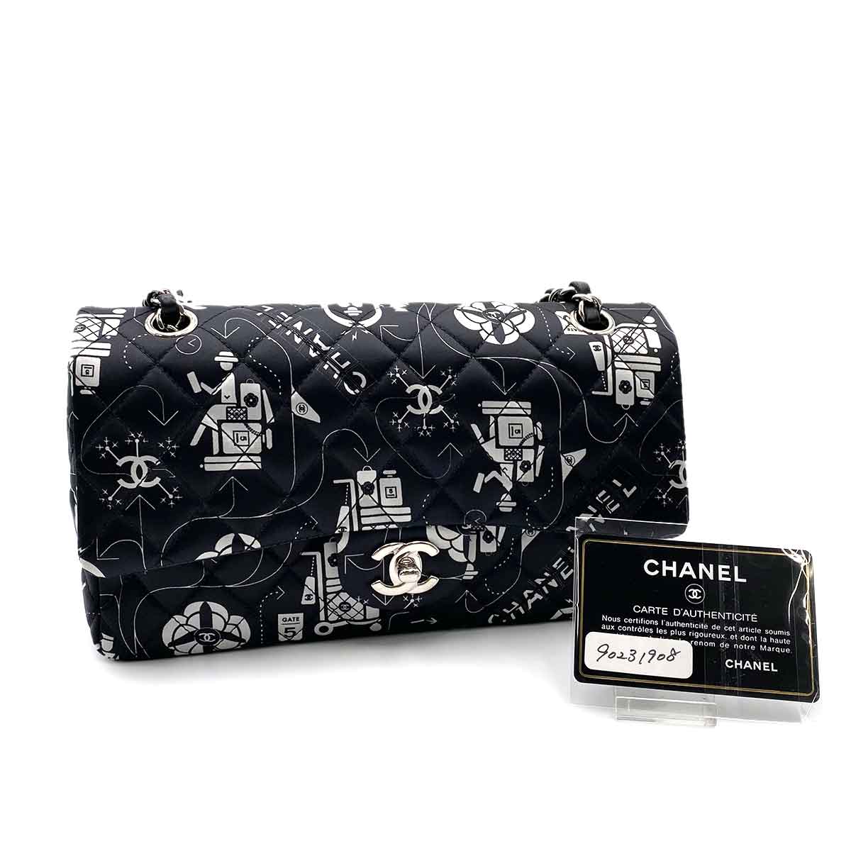 Chanel Chanel Vintage Classic Flap Medium Airline Satin SHW #2 90231908