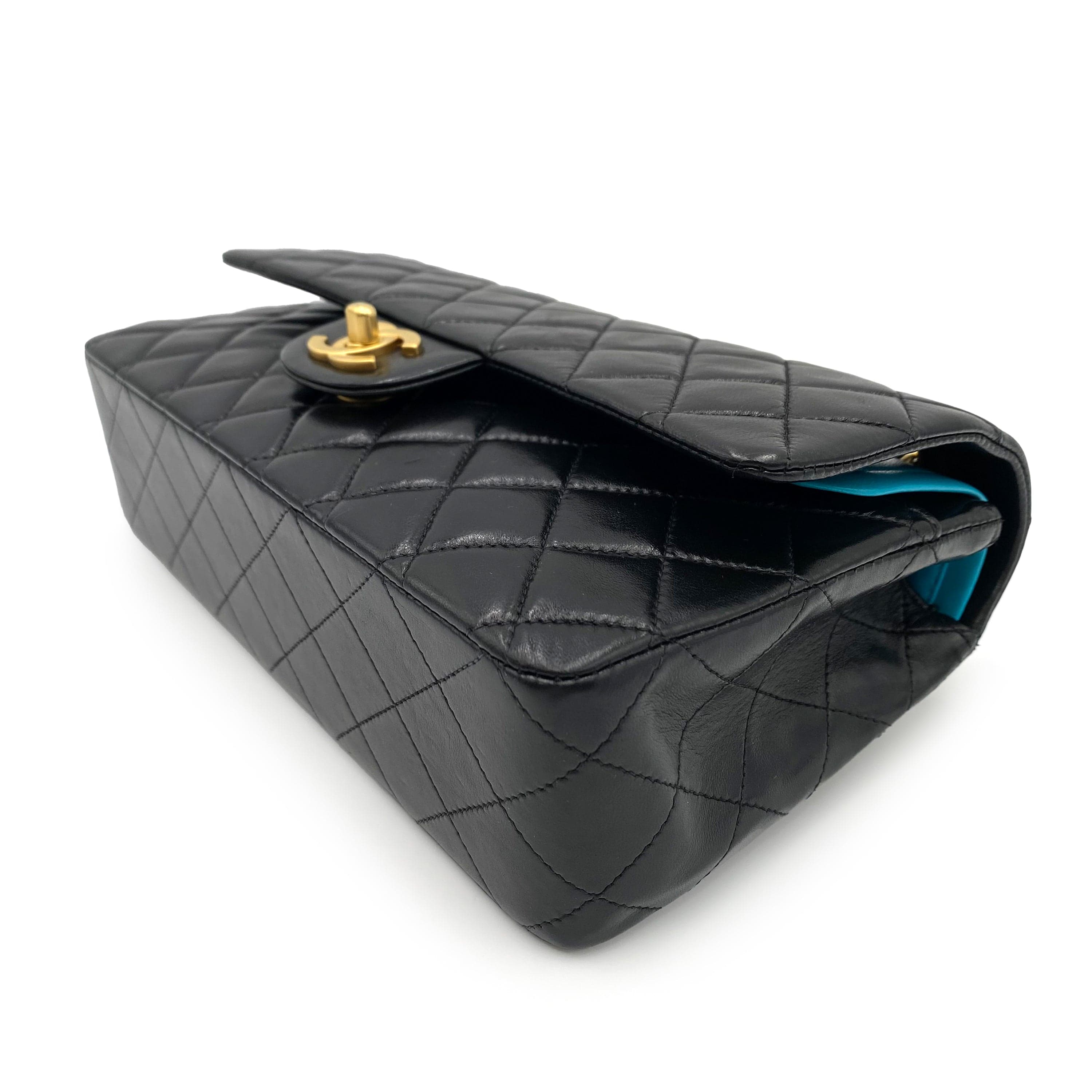 Chanel Chanel Vintage Classic Flap Medium Black Blue Lambskin GHW #6 90232178