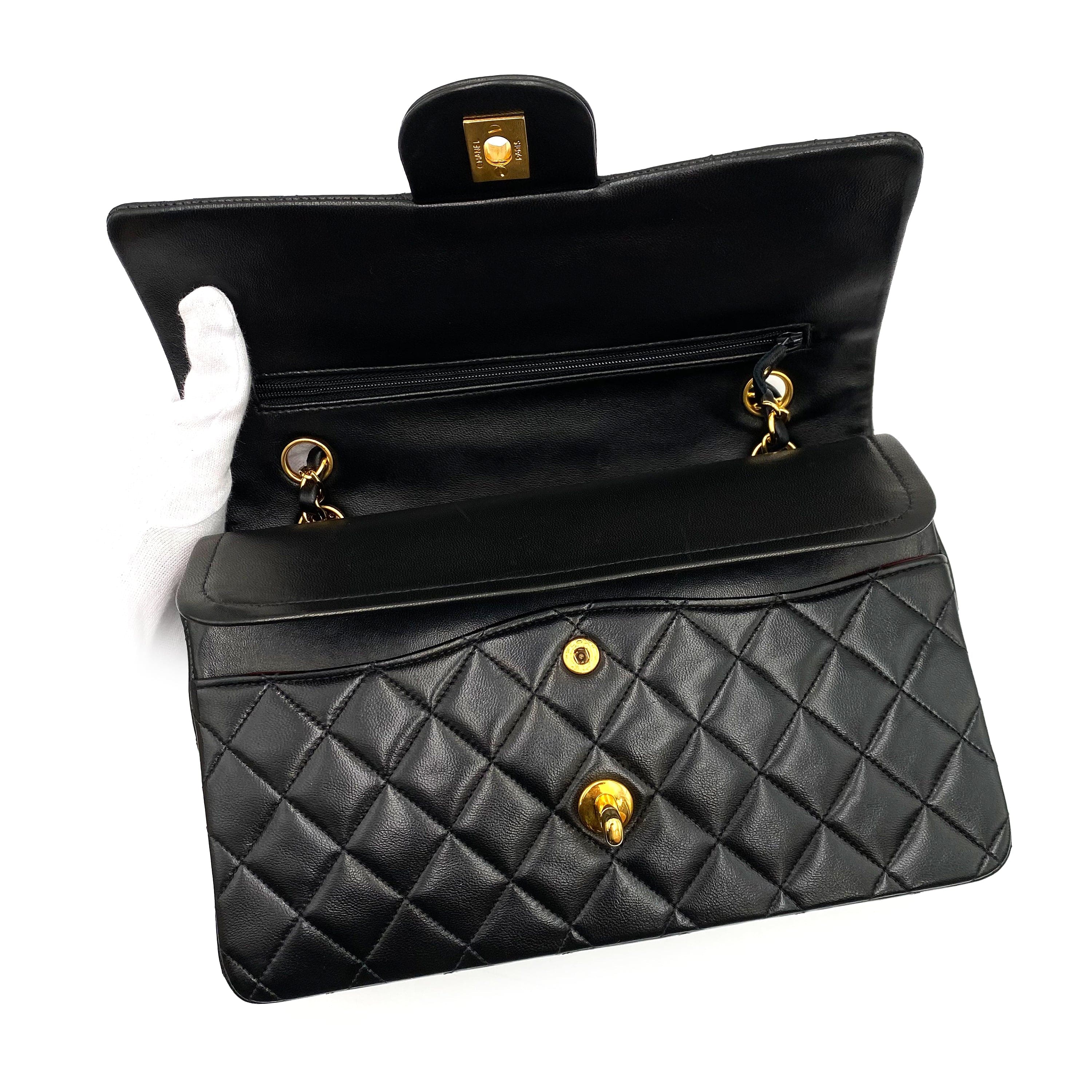 Chanel Chanel Vintage Classic Flap Medium Black Lambskin GHW #2 90228902