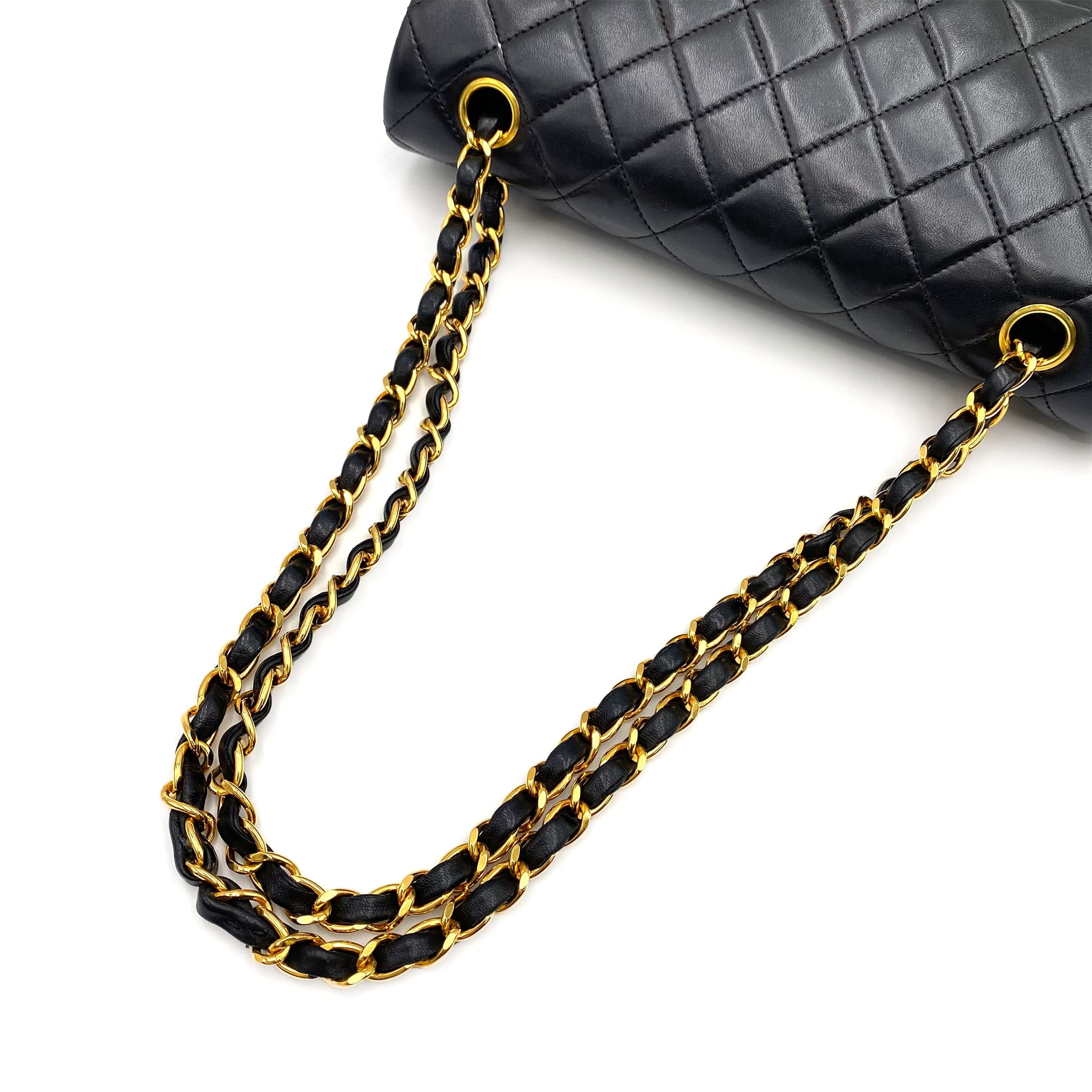 Chanel Chanel Vintage Classic Flap Medium Black Lambskin GHW #5 90226794