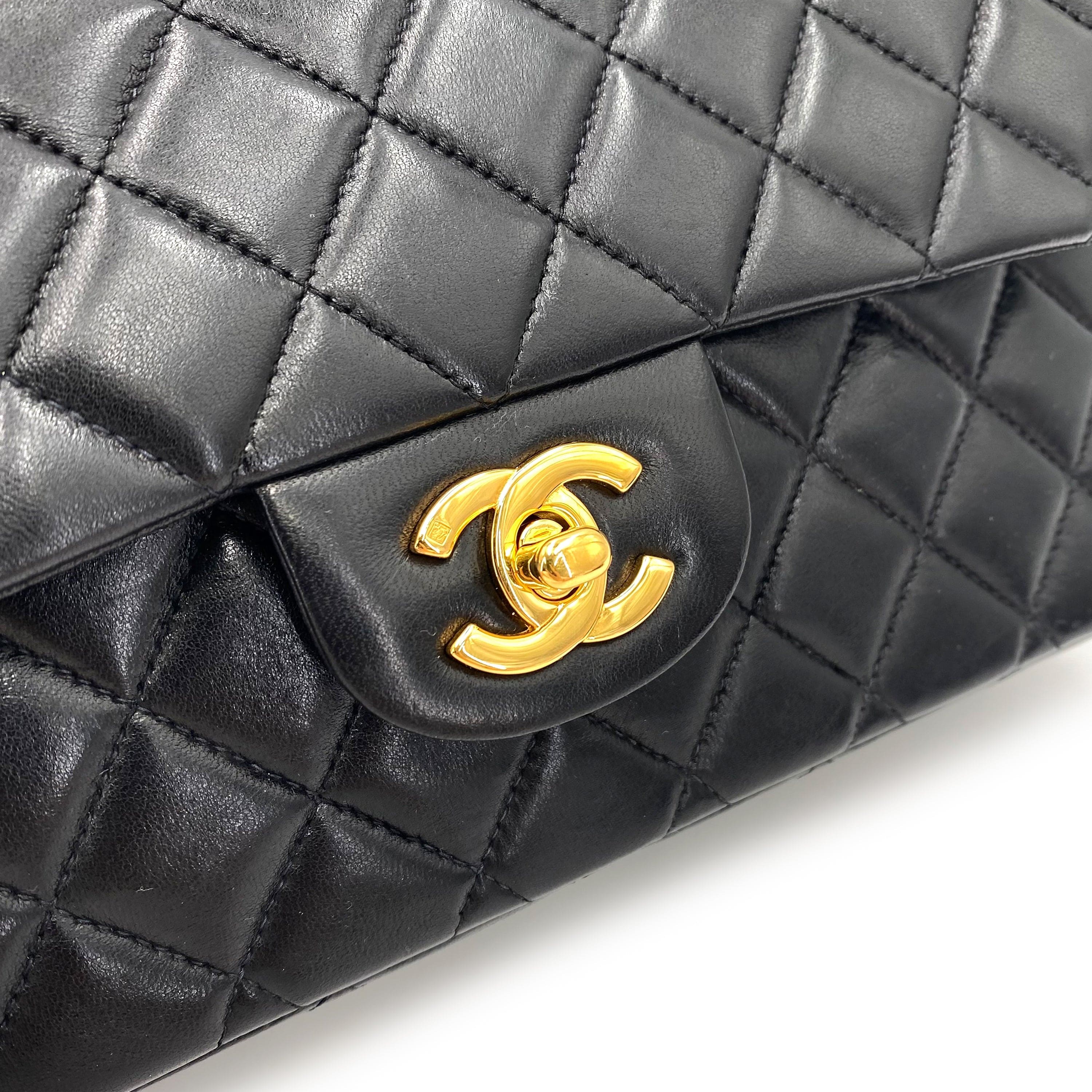 Chanel Chanel Vintage Classic Flap Medium Black Lambskin GHW #6 90240955