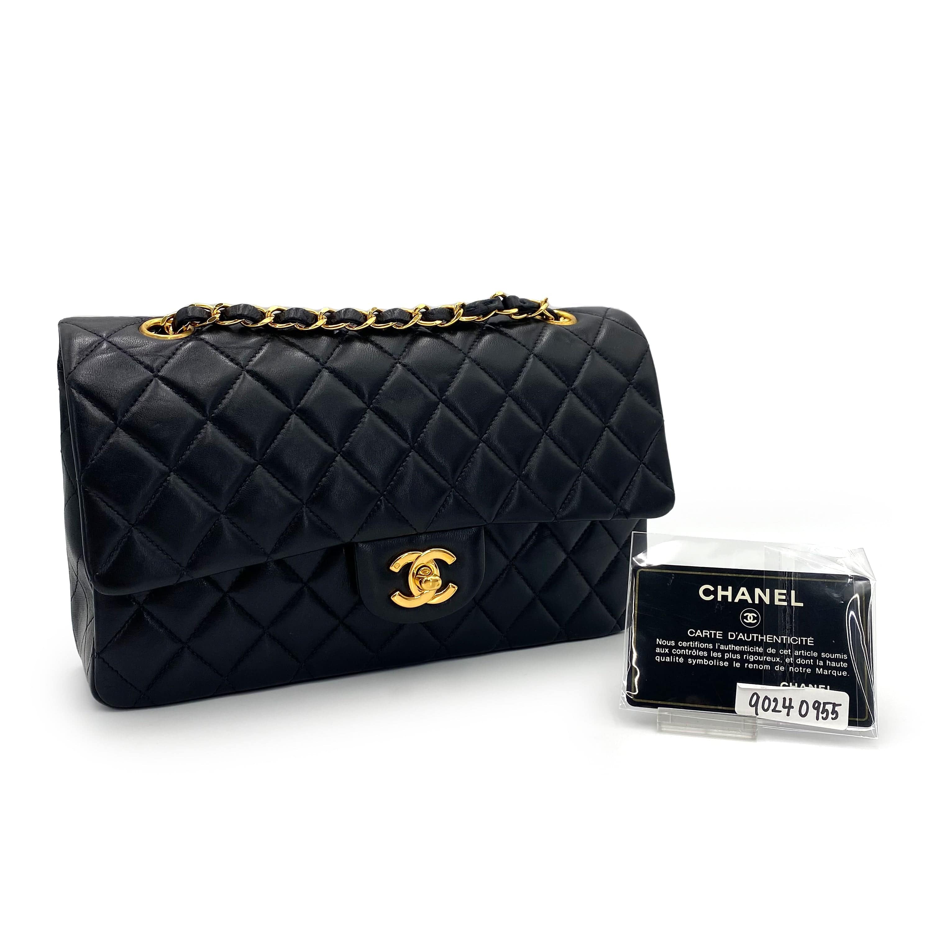 Chanel Chanel Vintage Classic Flap Medium Black Lambskin GHW #6 90240955