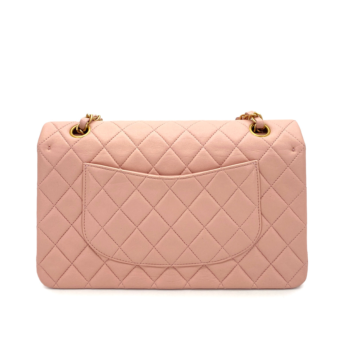 Chanel CHANEL VINTAGE CLASSIC FLAP MEDIUM CHAIN SHOULDER BAG PINK LAMB SKIN 90260131