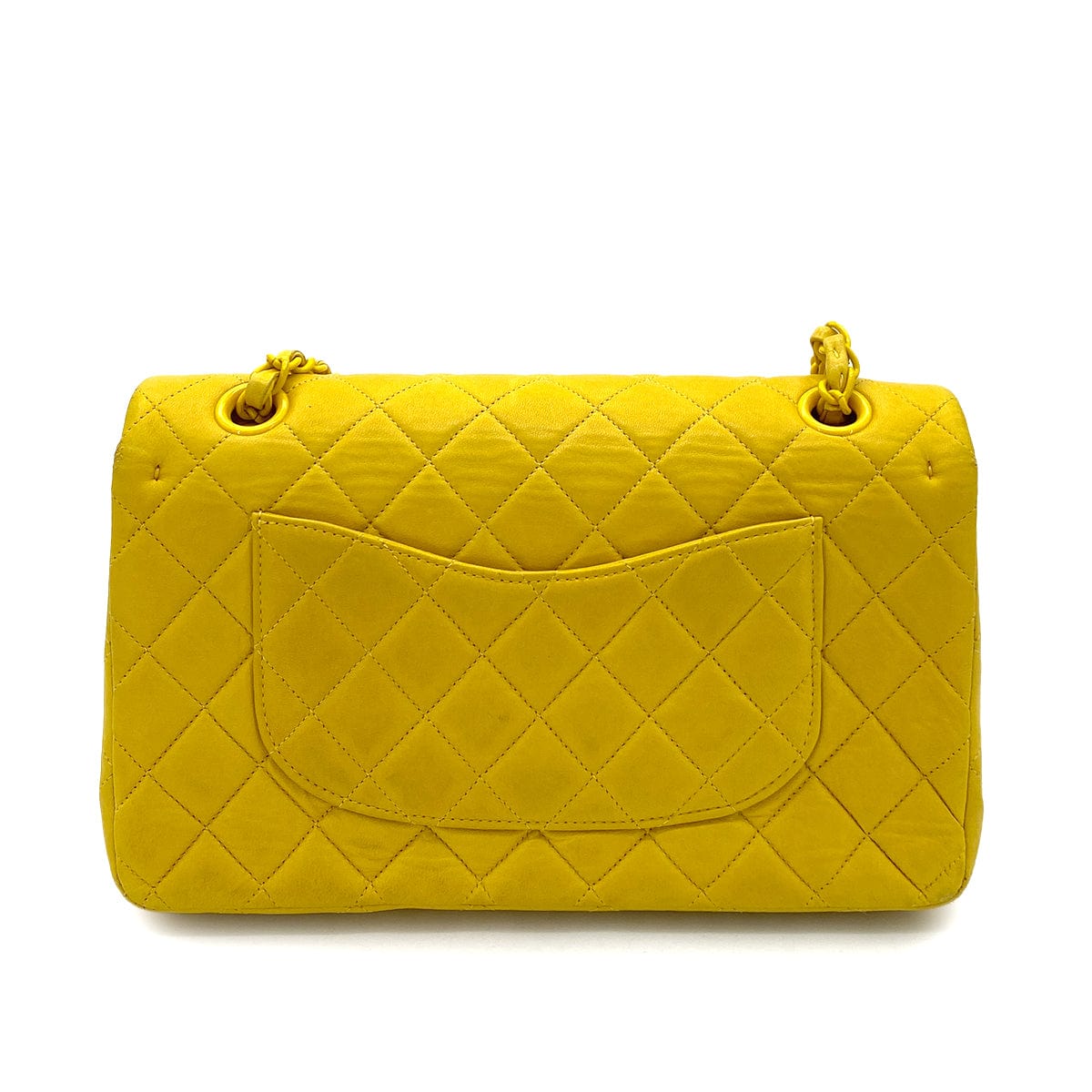 Chanel Chanel Vintage Classic Flap Medium Yellow Lambskin GHW #4 90252985