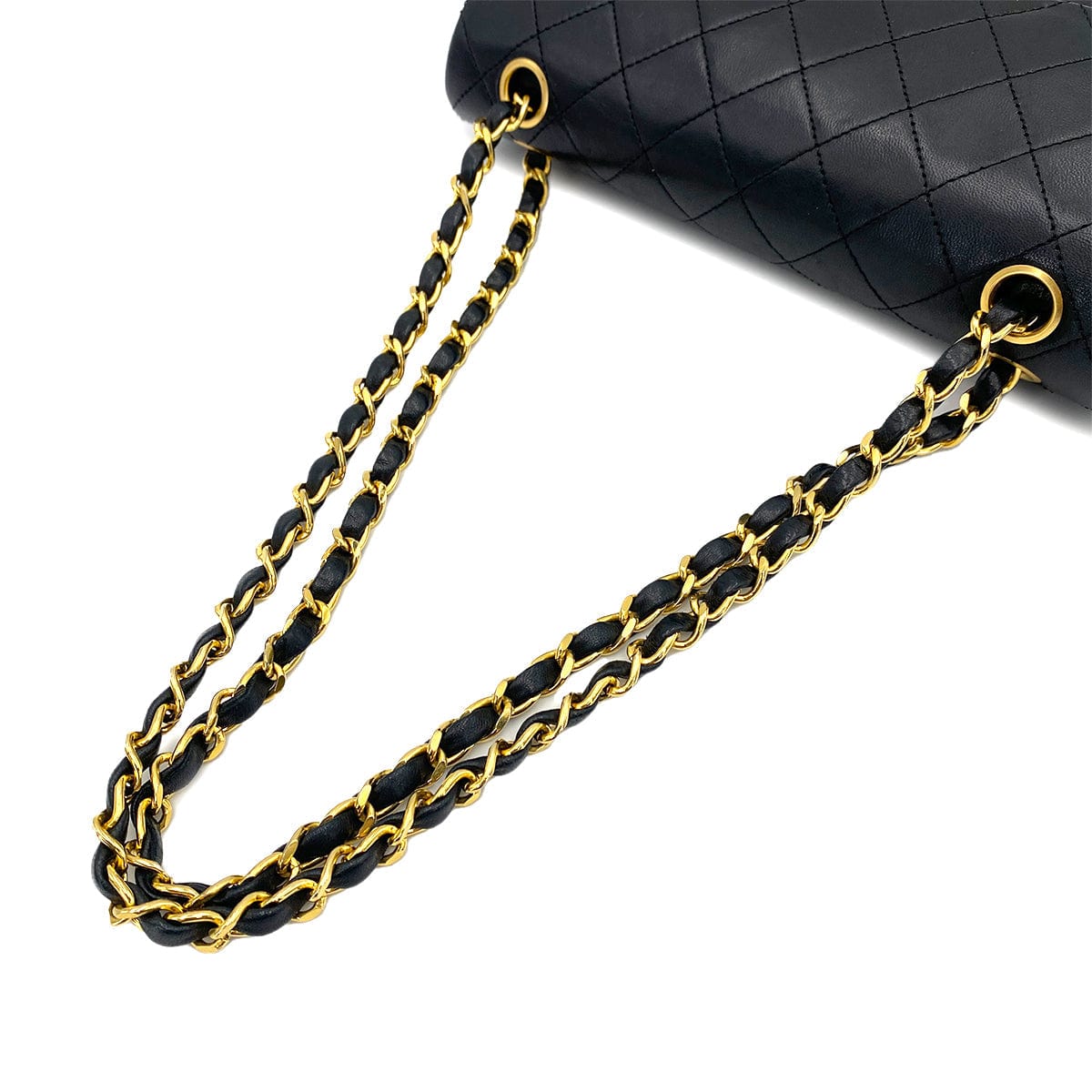 Chanel CHANEL VINTAGE CLASSIC FLAP SMALL CHAIN SHOULDER BAG BLACK LAMB SKIN 90236251