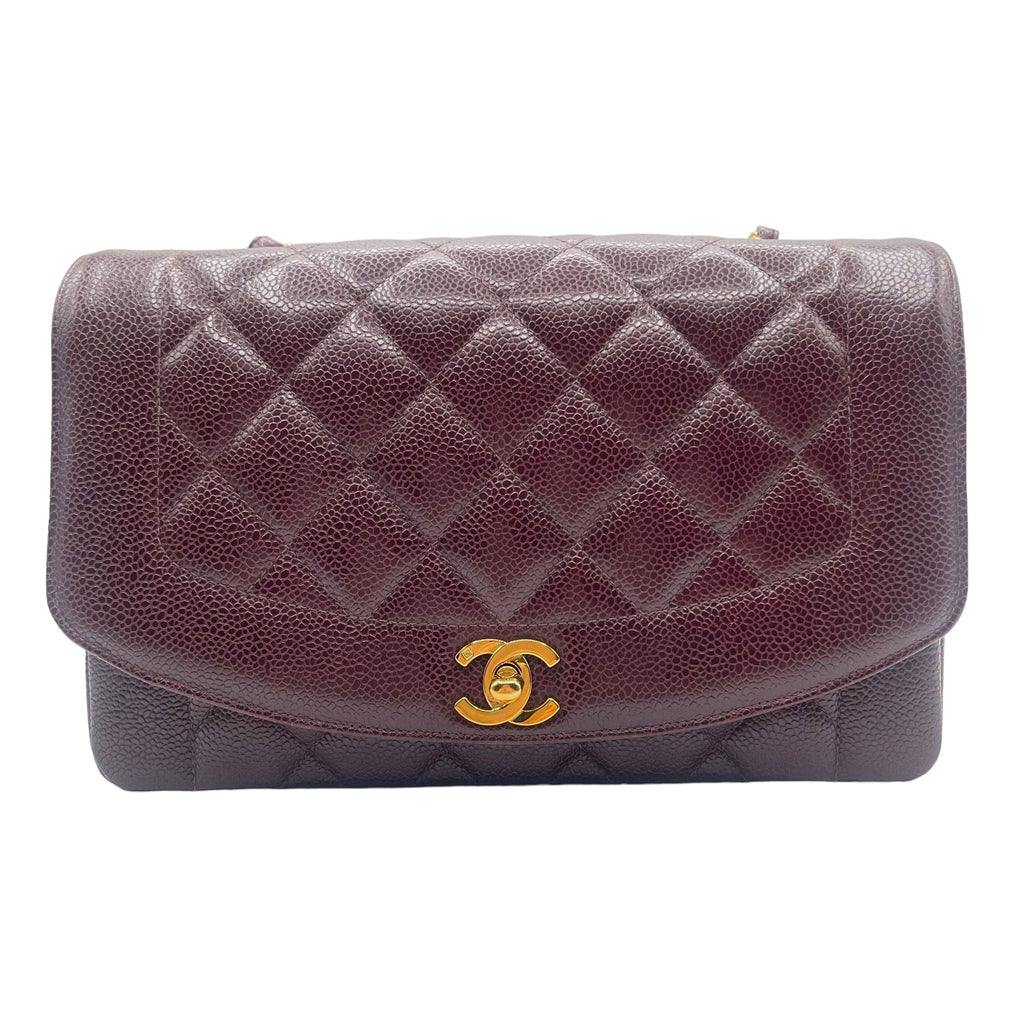 Chanel Vintage Diana Medium Burgundy Caviar GHW #2 ASC3887