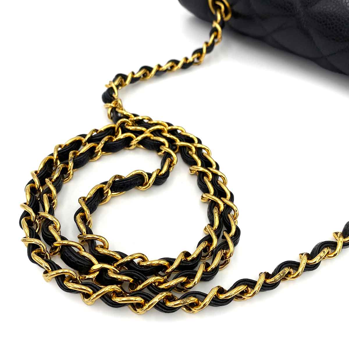 CHANEL CHANEL VINTAGE DIANA MEDIUM CHAIN SHOULDER BAG BLACK LAMB SKIN  90245042