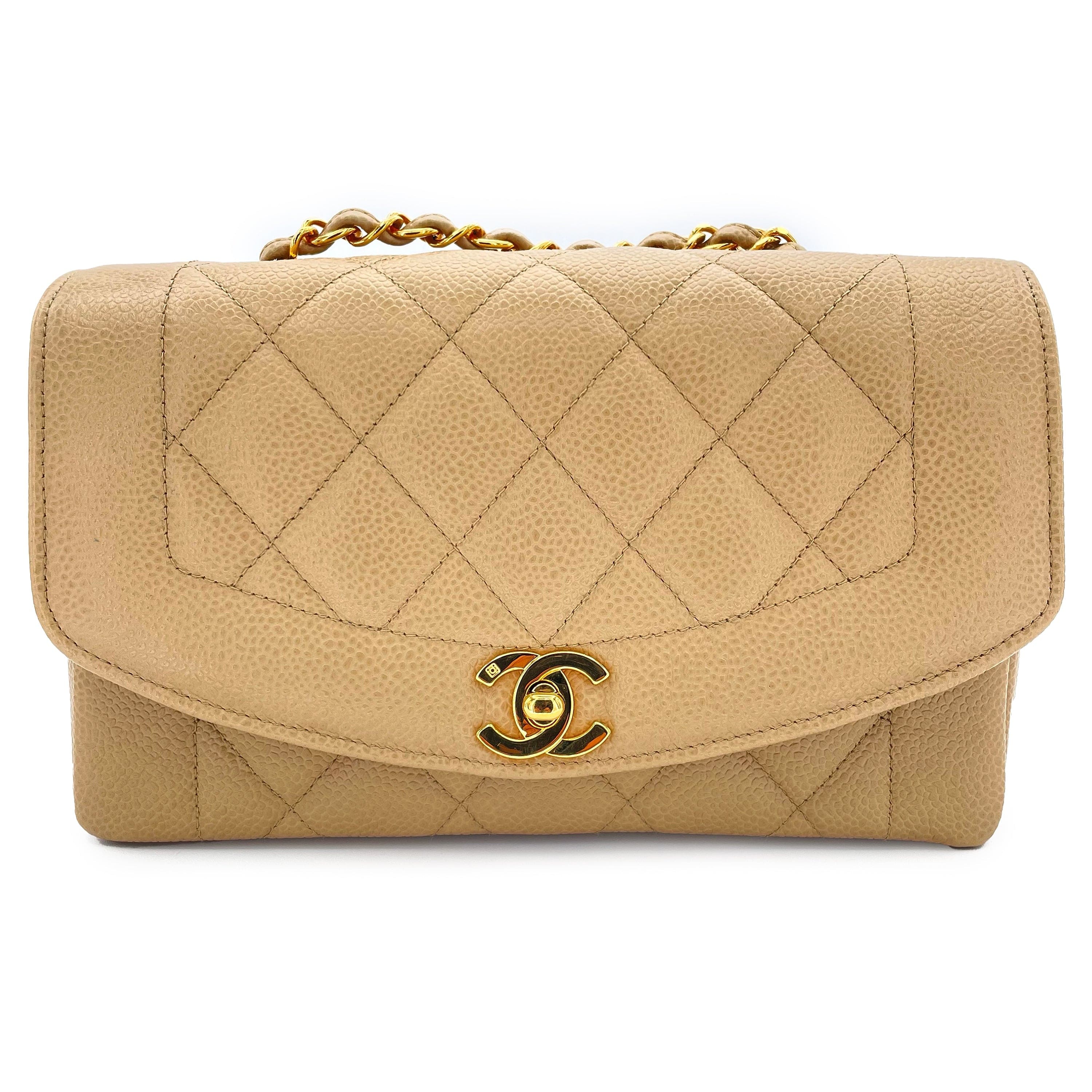 Chanel CHANEL VINTAGE DIANA SMALL BEIGE CAVIAR SKIN 90188207