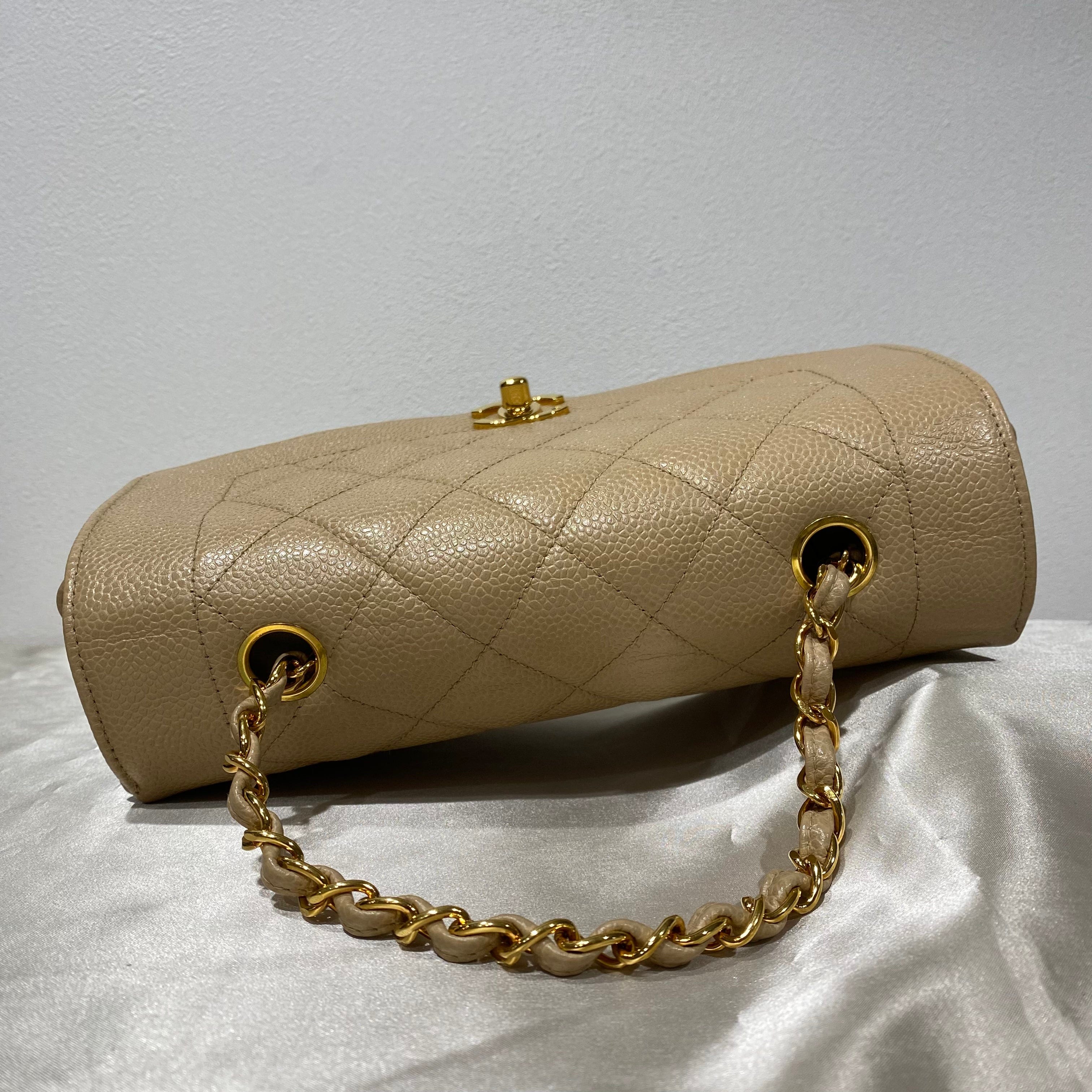 Chanel CHANEL VINTAGE DIANA SMALL BEIGE CAVIAR SKIN 90188207