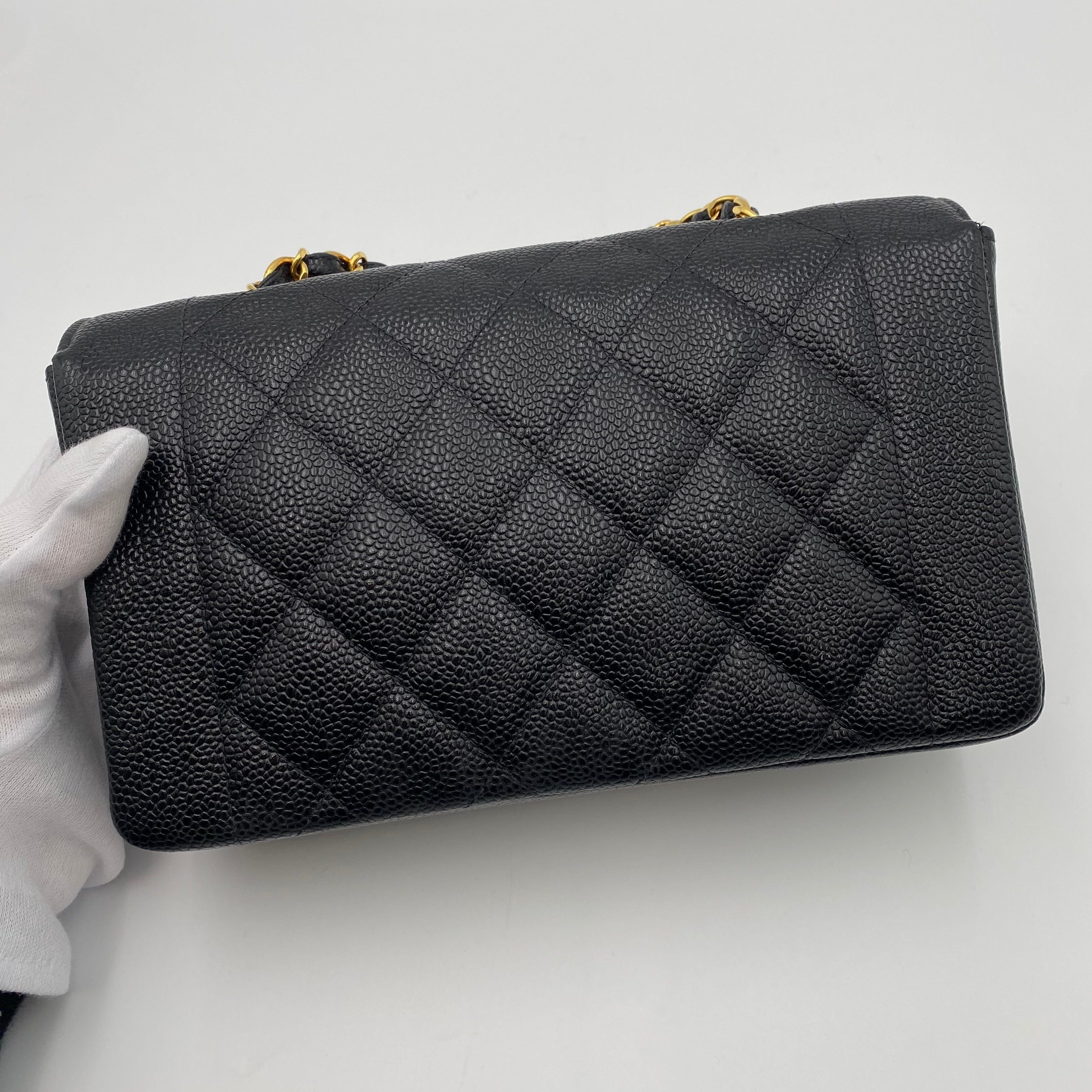 Chanel CHANEL VINTAGE DIANA SMALL CHAIN SHOULDER BAG BLACK CAVIAR SKIN 90219632