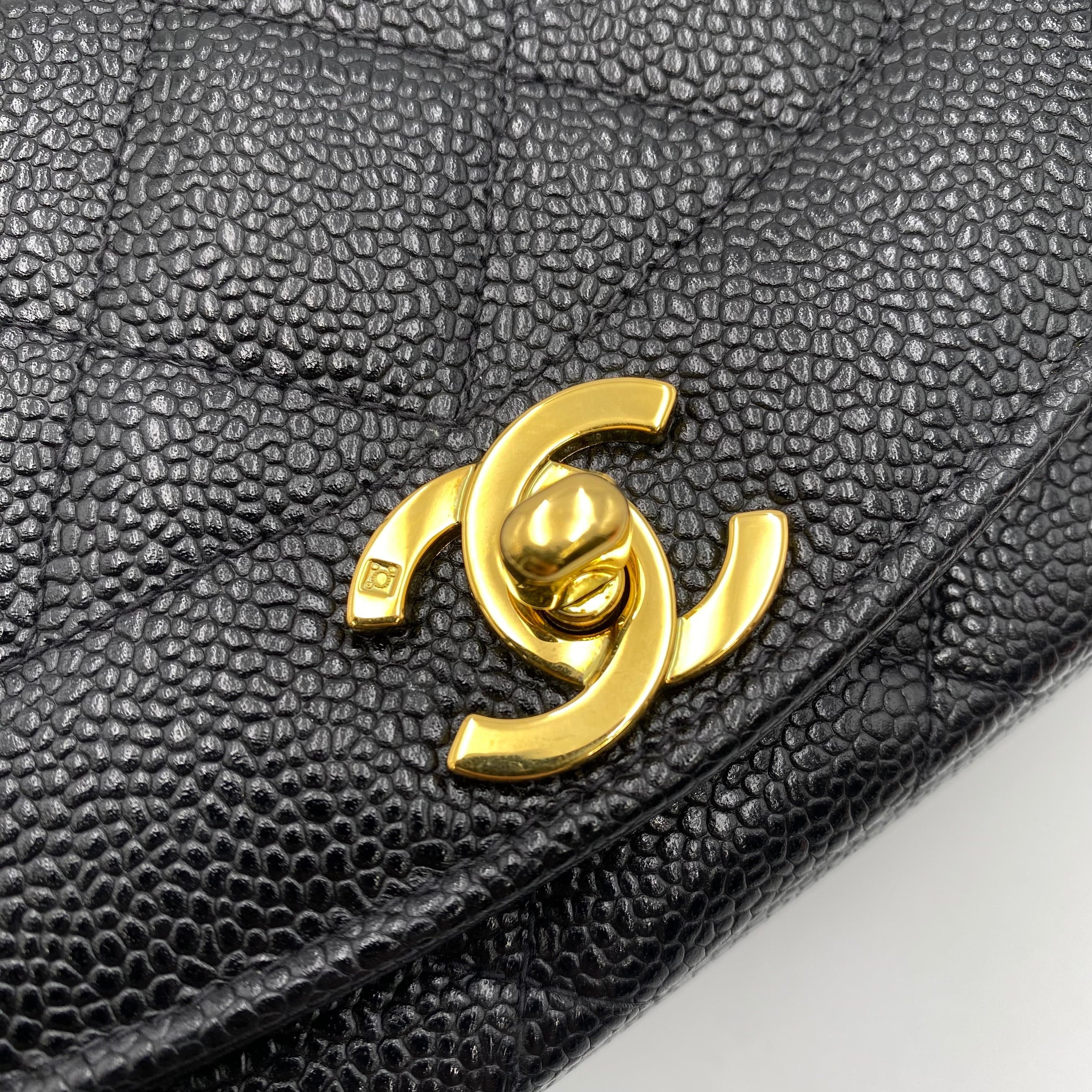 Chanel CHANEL VINTAGE DIANA SMALL CHAIN SHOULDER BAG BLACK CAVIAR SKIN 90219632