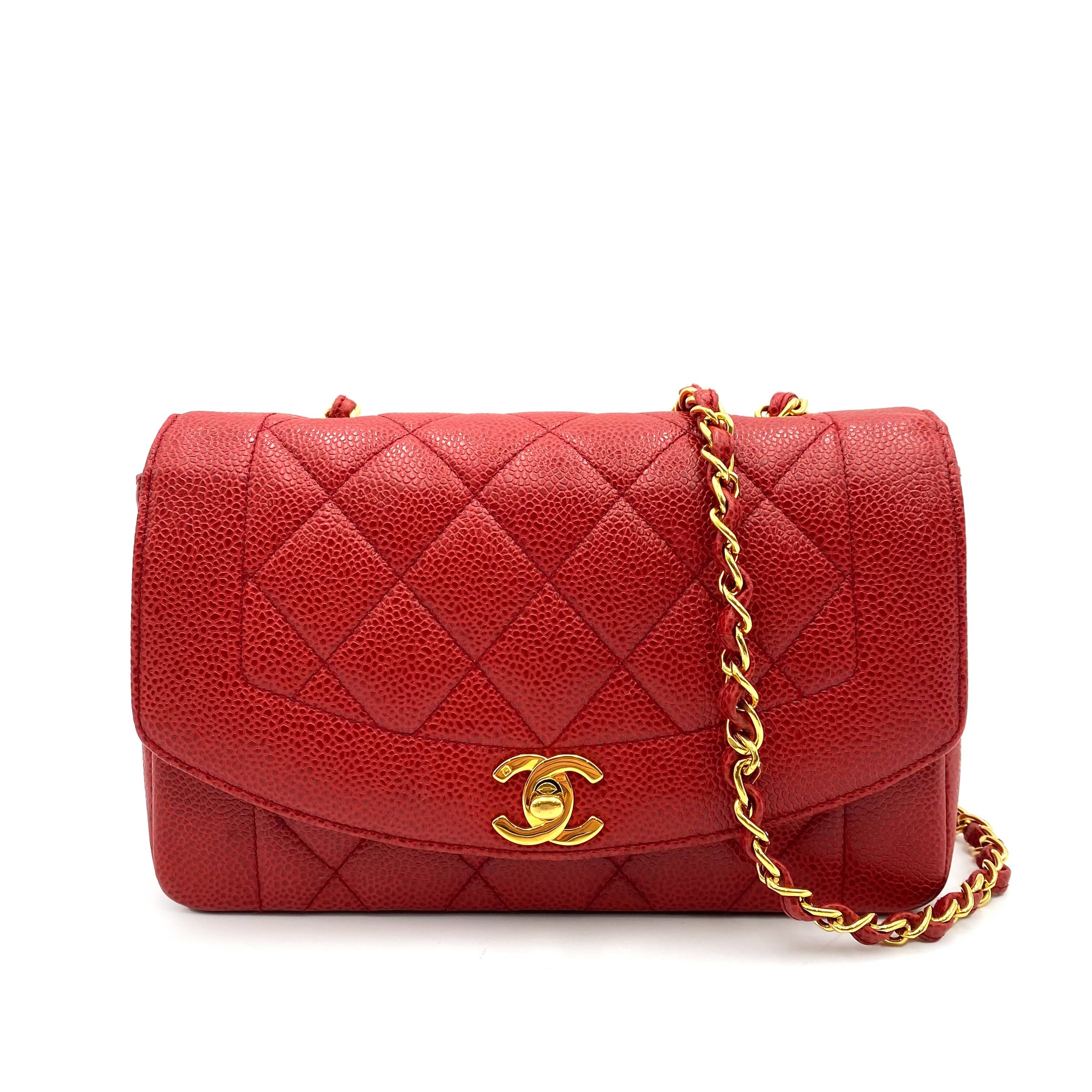 Chanel Chanel Vintage Diana Small Red Caviar GHW #2 90225304