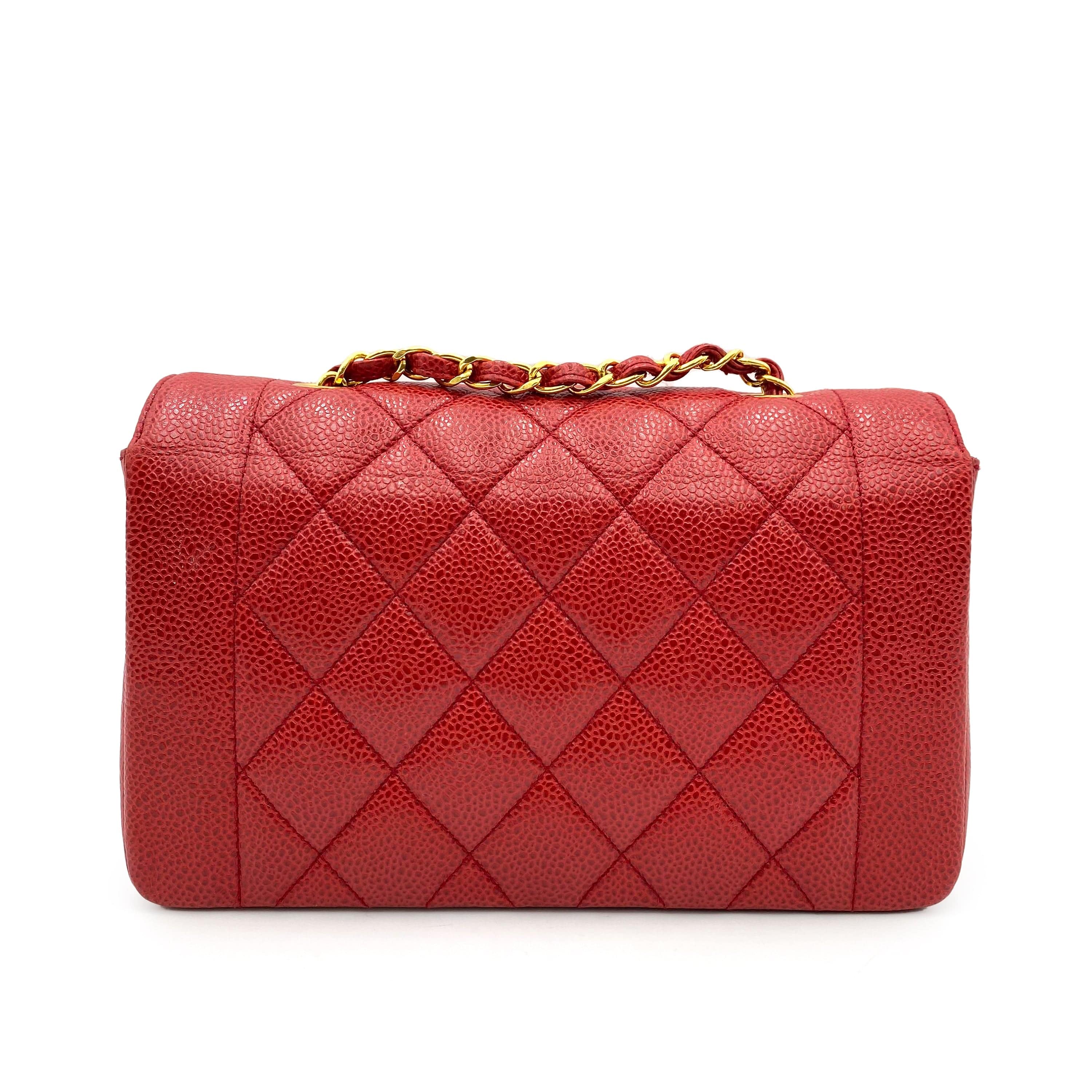 Chanel Chanel Vintage Diana Small Red Caviar GHW #2 90225304