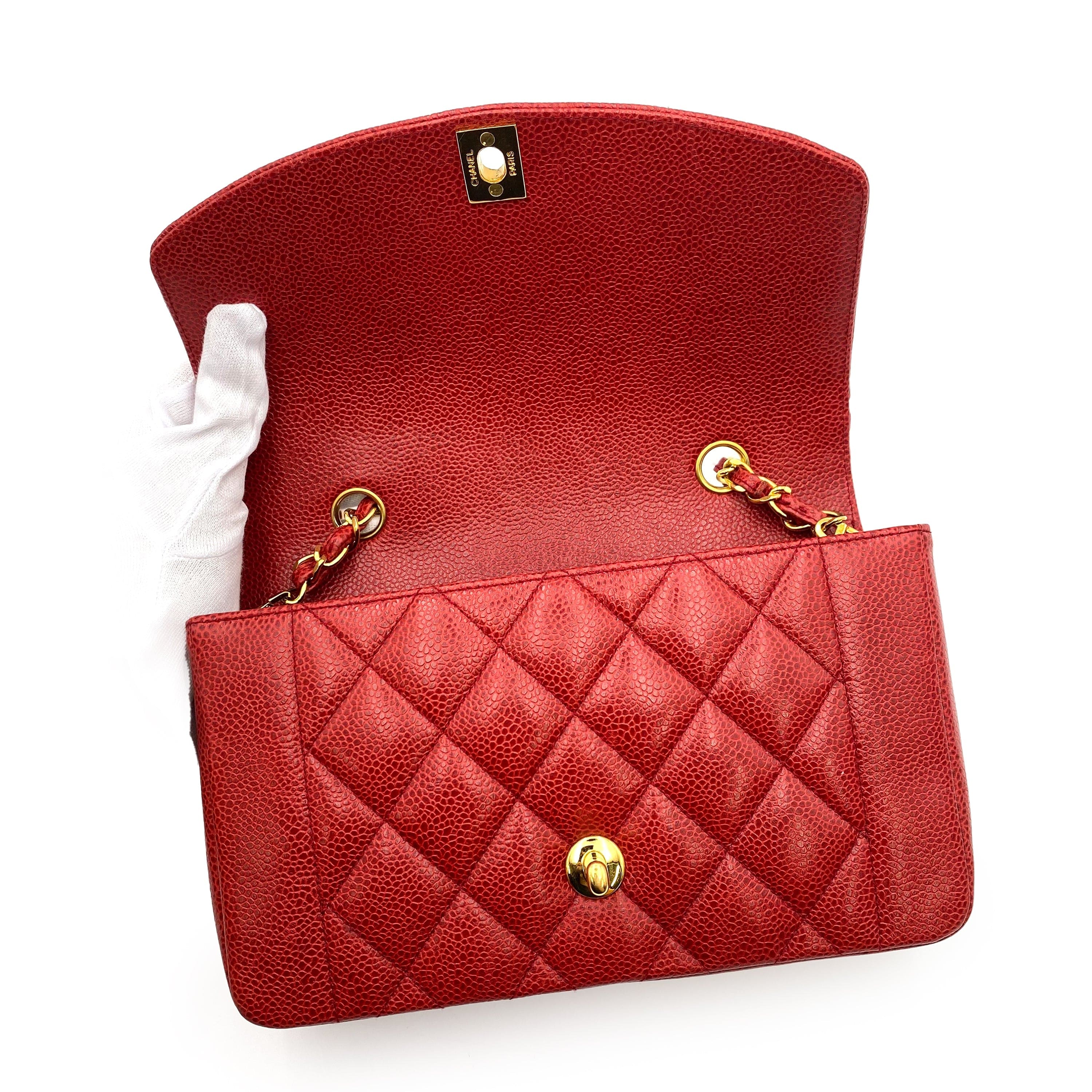 Chanel Chanel Vintage Diana Small Red Caviar GHW #2 90225304