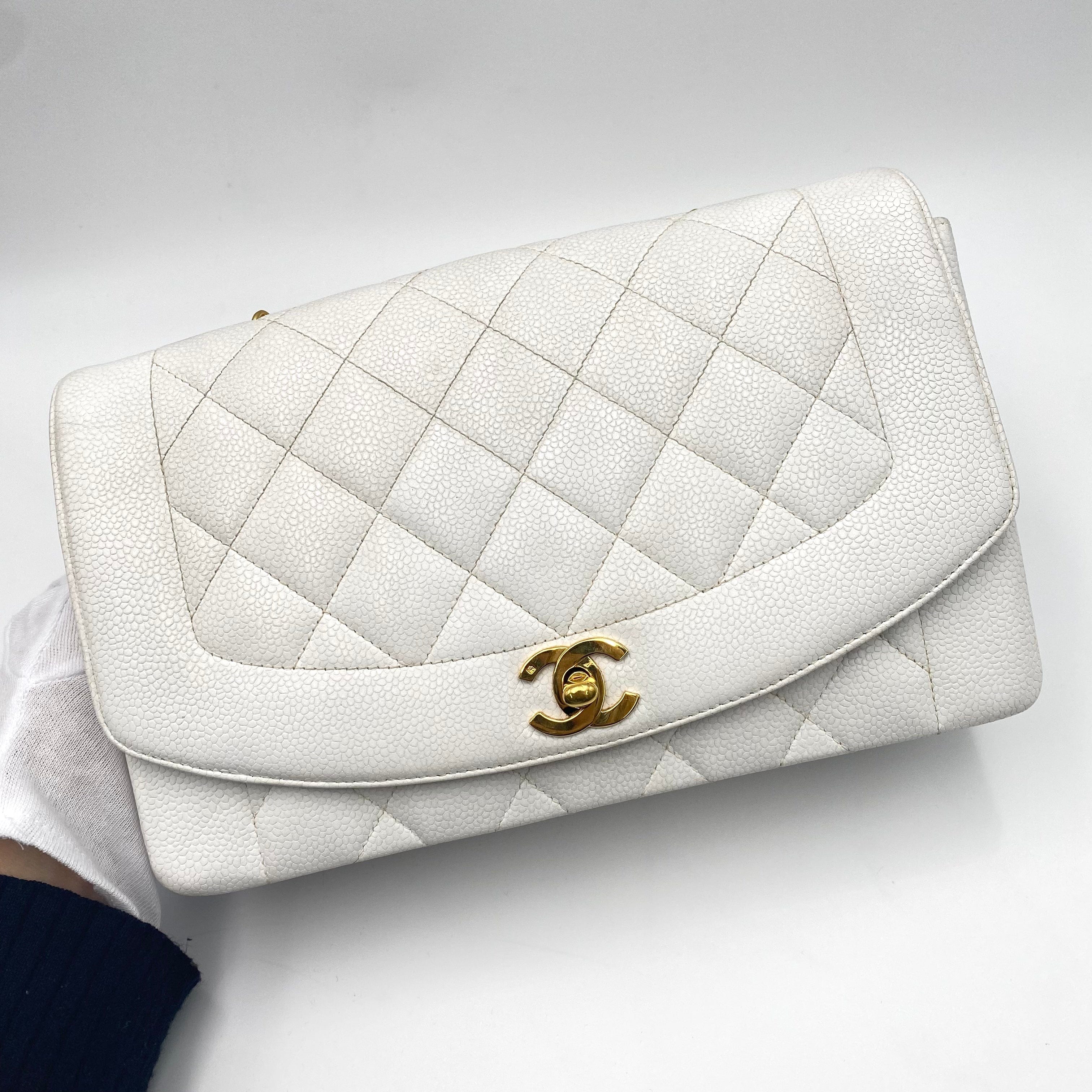 Chanel Chanel Vintage Diana Small White Caviar GHW #4 90195652