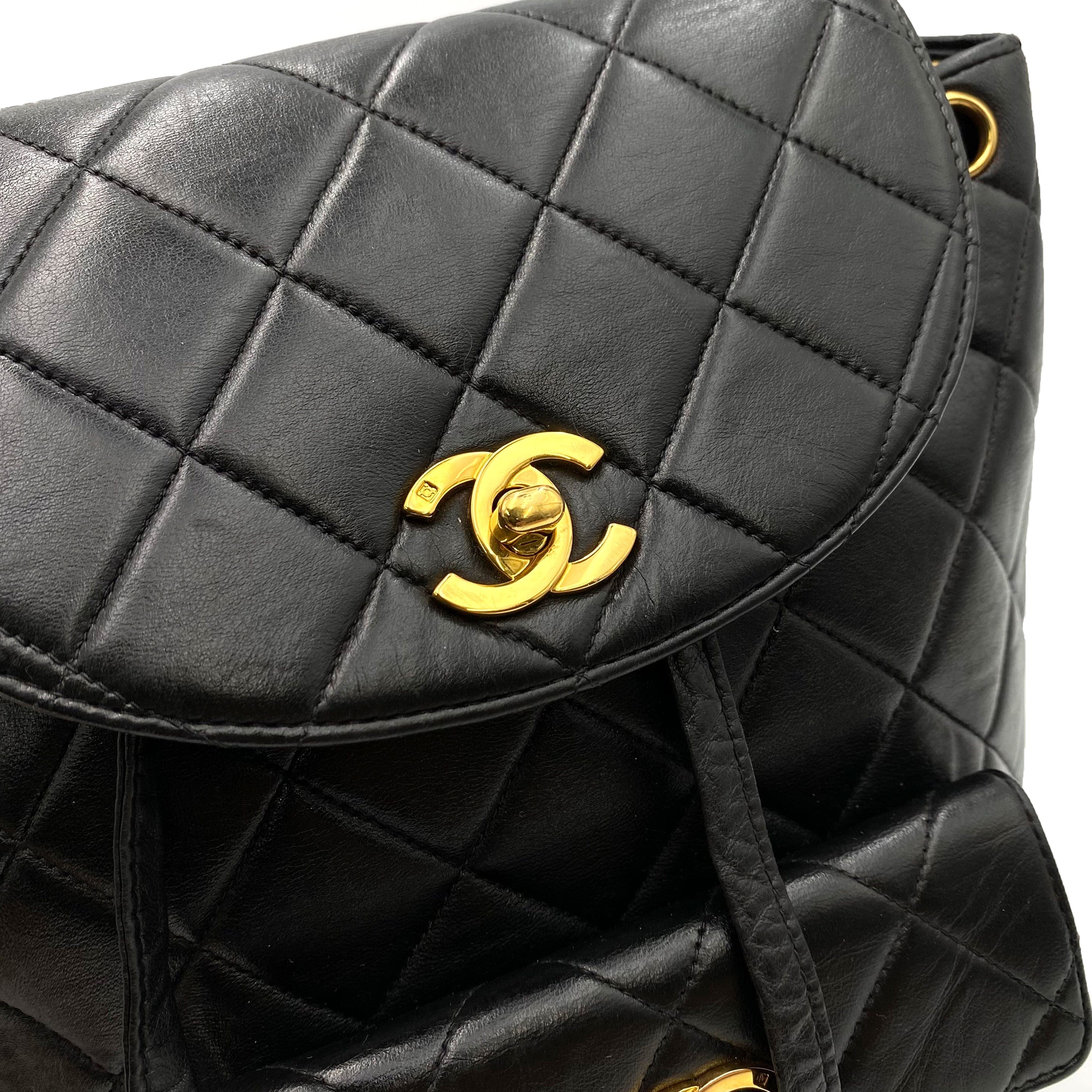 Chanel Chanel Vintage Duma Backpack Black Lambskin GHW #3 90233726