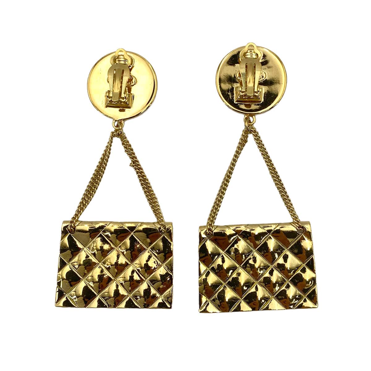 CHANEL CHANEL VINTAGE EARRINGS COCOMARK MATELASSE BAG MOTIF ACCESSORY 95P 90246610