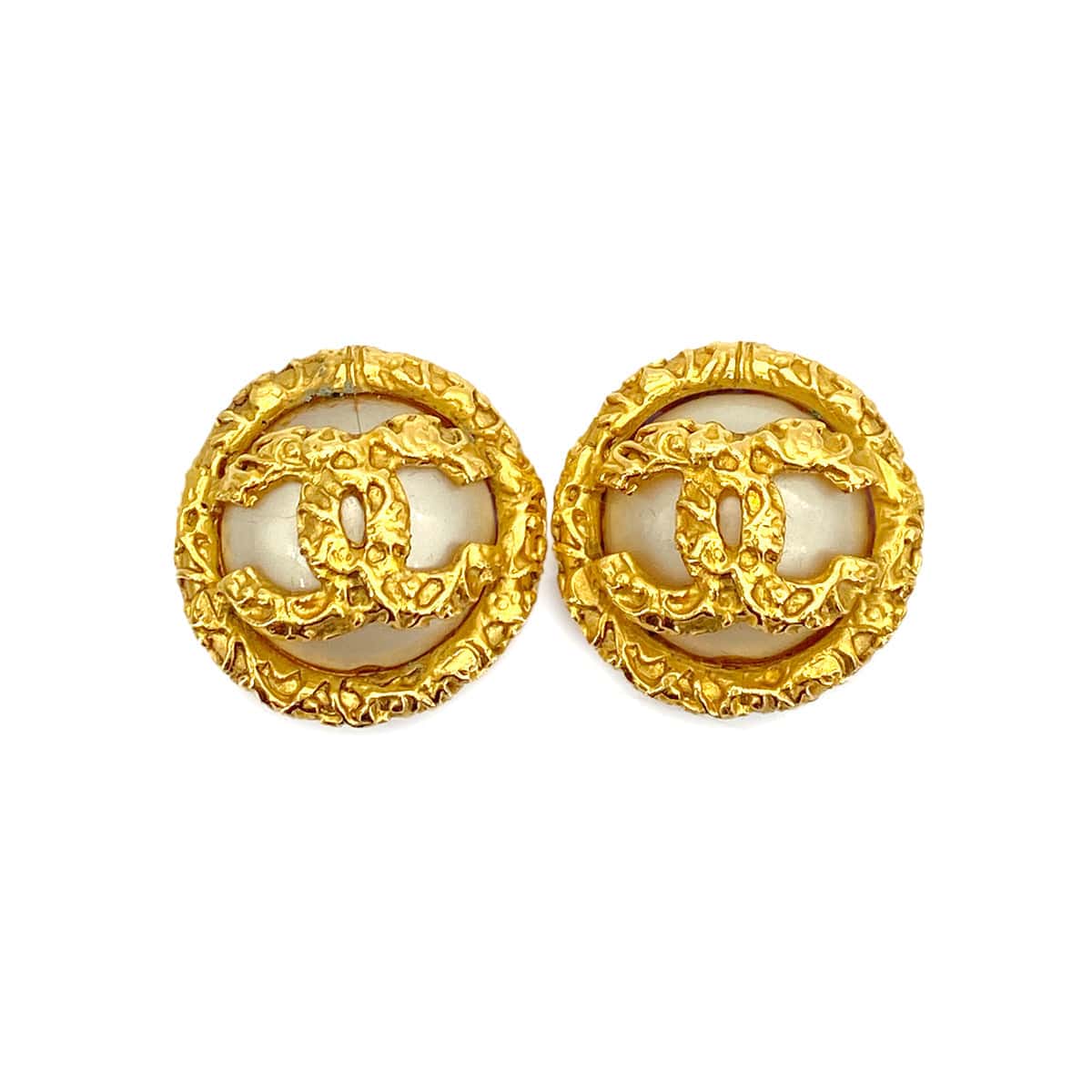 chanel CHANEL VINTAGE EARRINGS COCOMARK ROUND ACCESSORY 93A 90255960