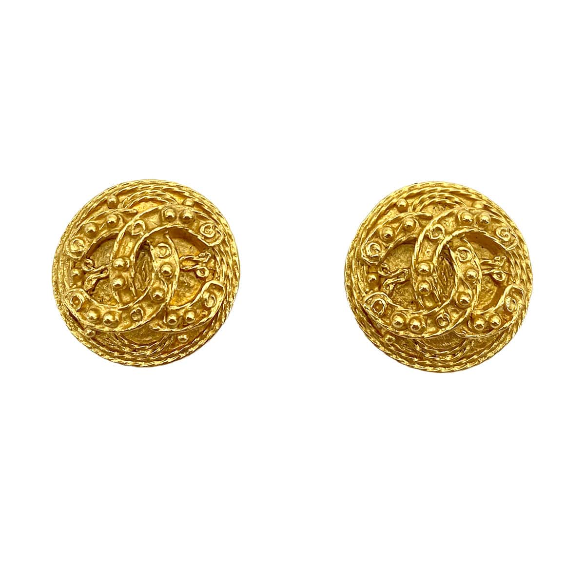 Chanel CHANEL VINTAGE EARRINGS COCOMARK ROUND ACCESSORY 94A 90253648