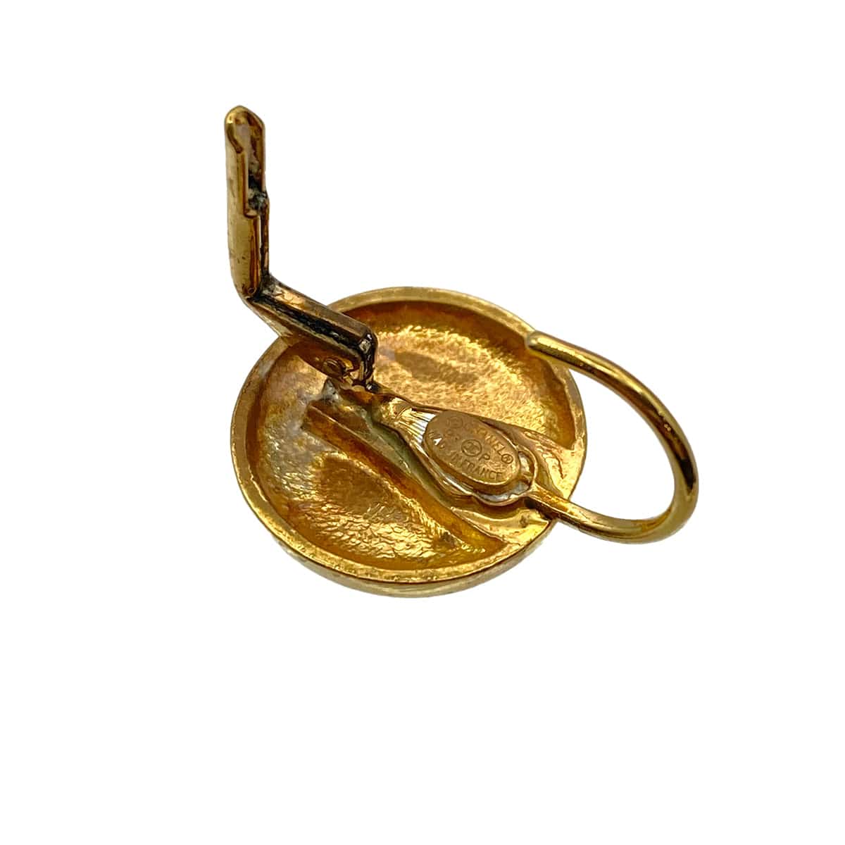 CHANEL CHANEL VINTAGE EARRINGS COCOMARK ROUND GOLD ACCESSORY 97P 90270768