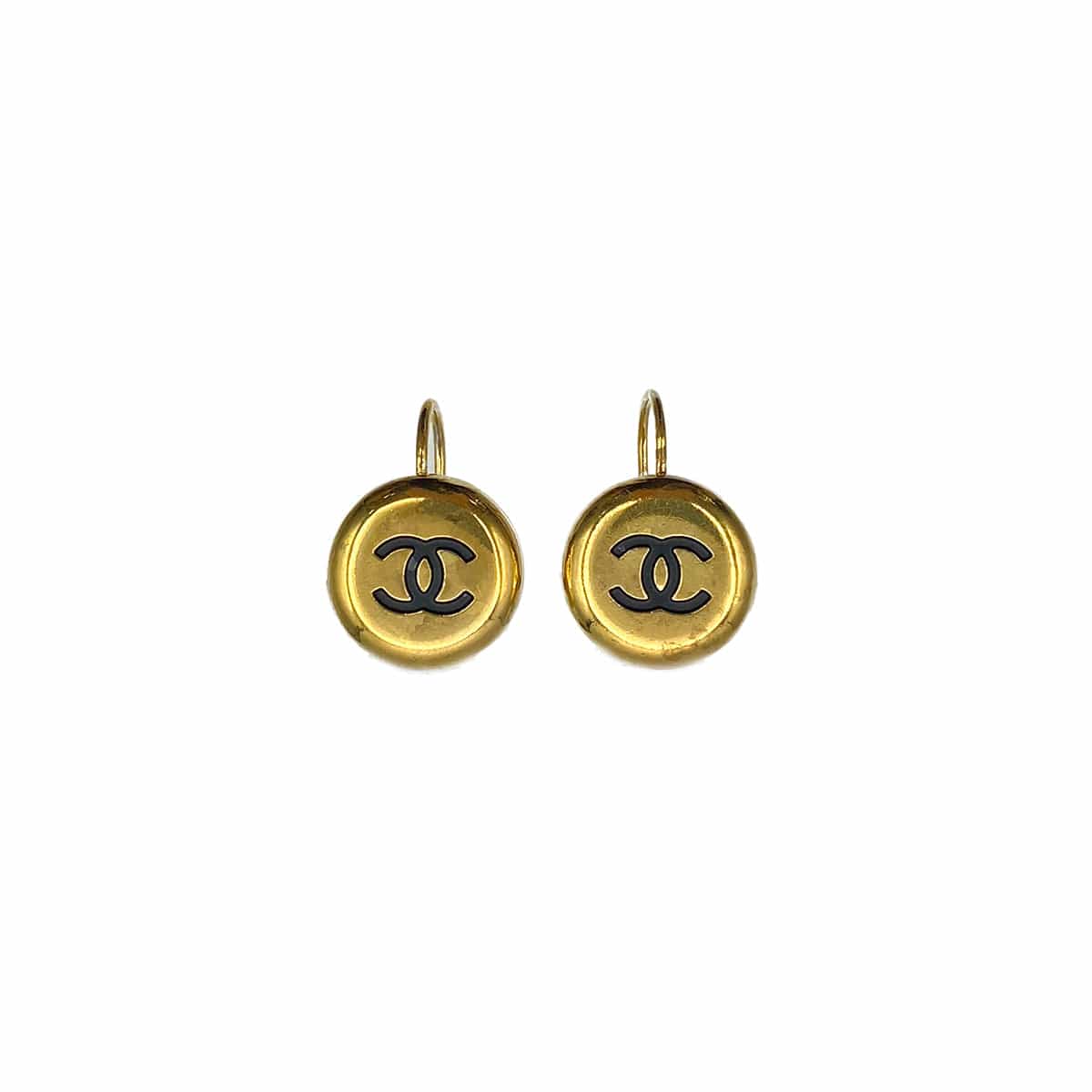 CHANEL CHANEL VINTAGE EARRINGS COCOMARK ROUND GOLD ACCESSORY 97P 90270768