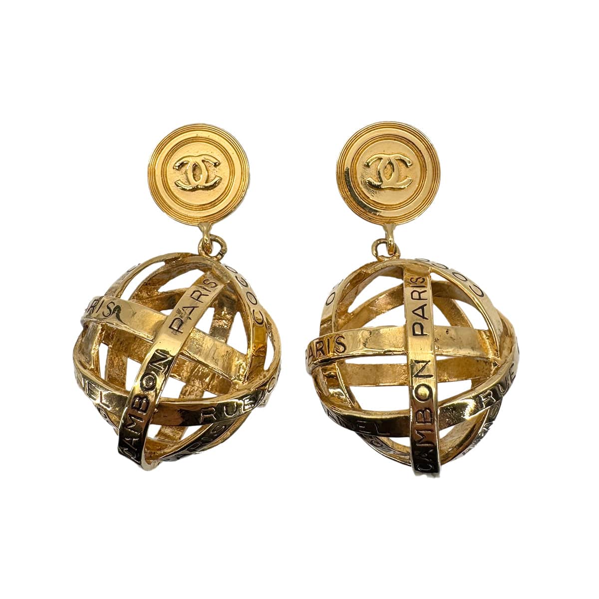 CHANEL CHANEL VINTAGE EARRINGS LOGO SWING ACCESSORY 90268857