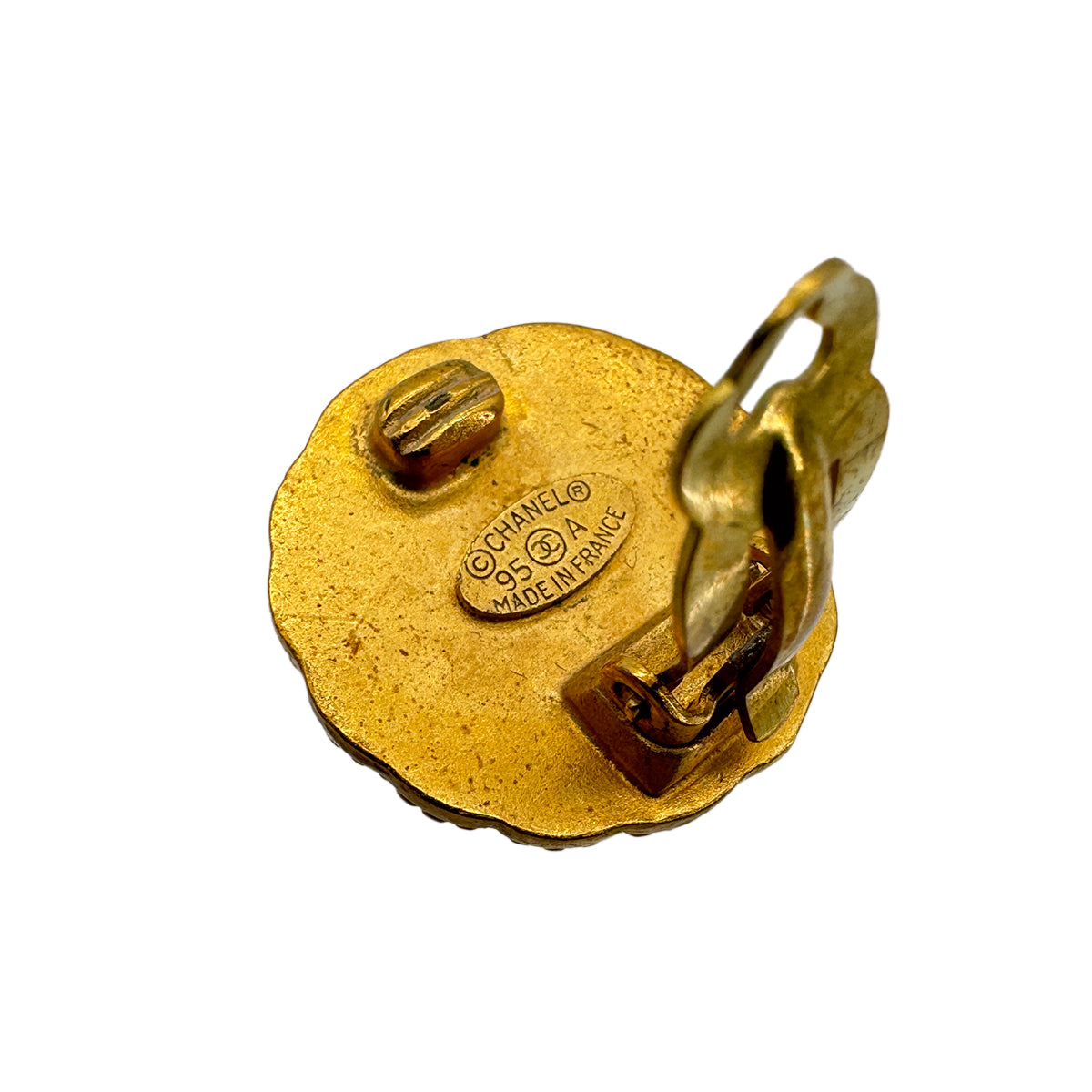 CHANEL CHANEL VINTAGE EARRINGS ROUND COCOMARK ACCESSORY 95A 90270326