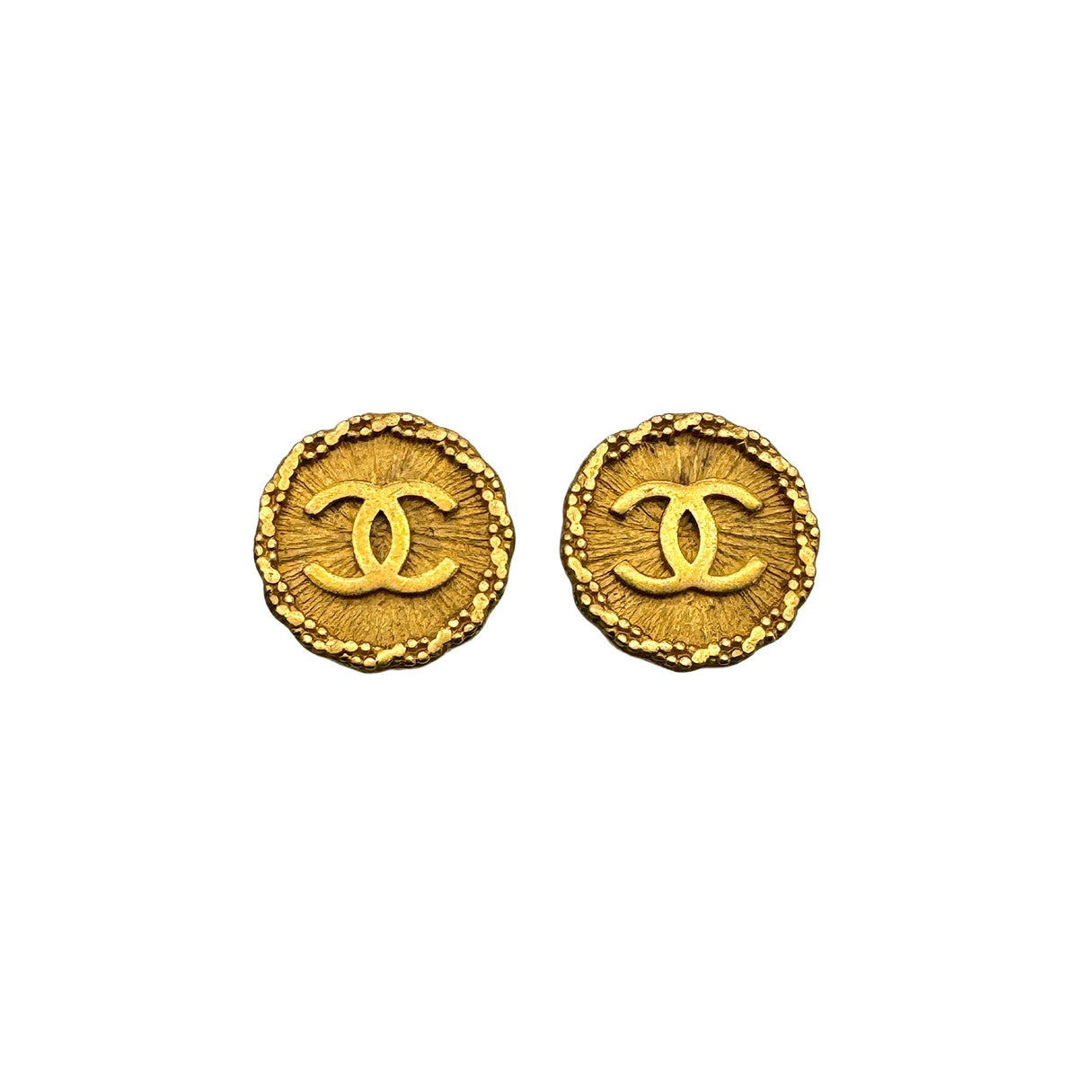 CHANEL CHANEL VINTAGE EARRINGS ROUND COCOMARK ACCESSORY 95A 90270326