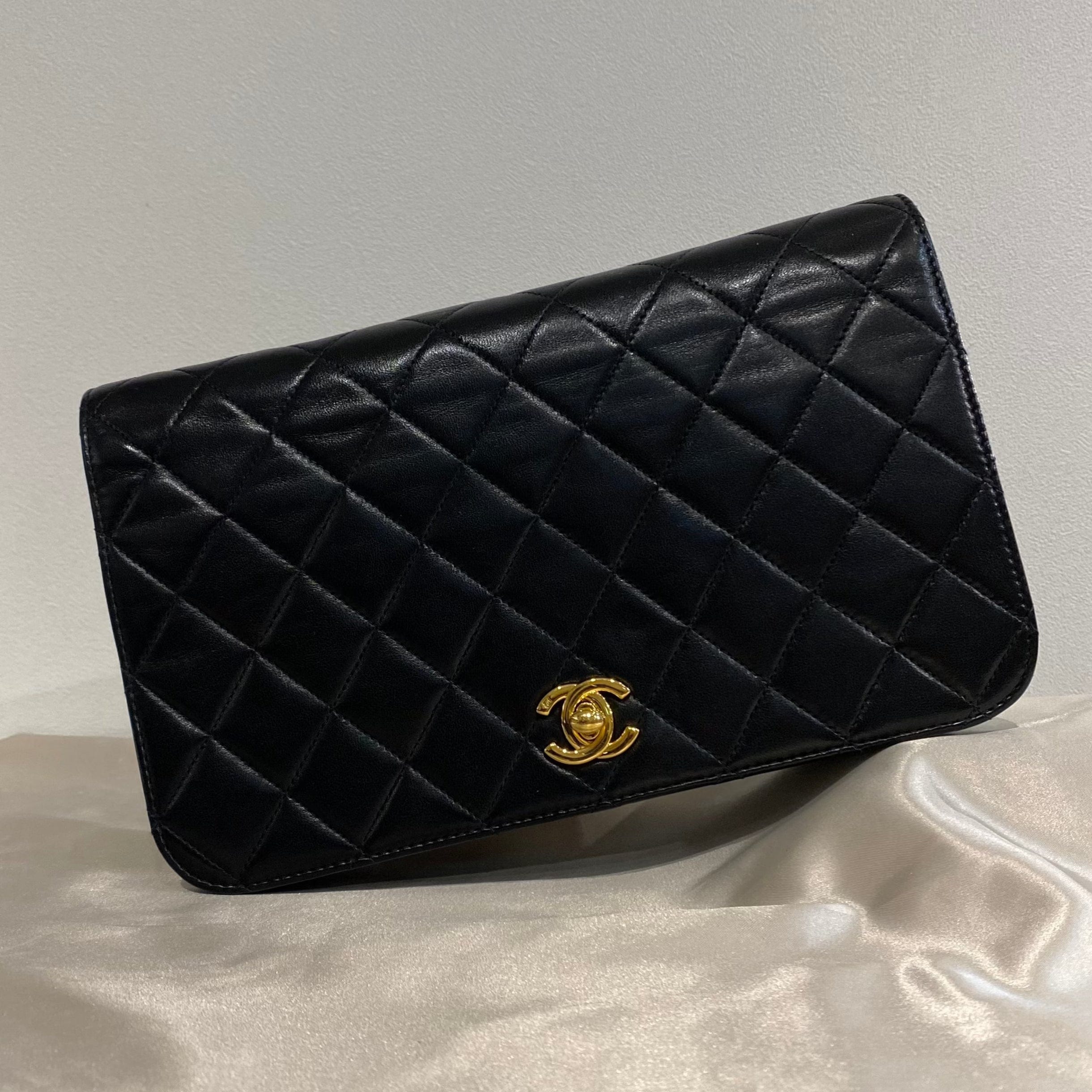 Chanel Vintage Full Flap Black Lambskin GHW #9 90209223 – Luxury