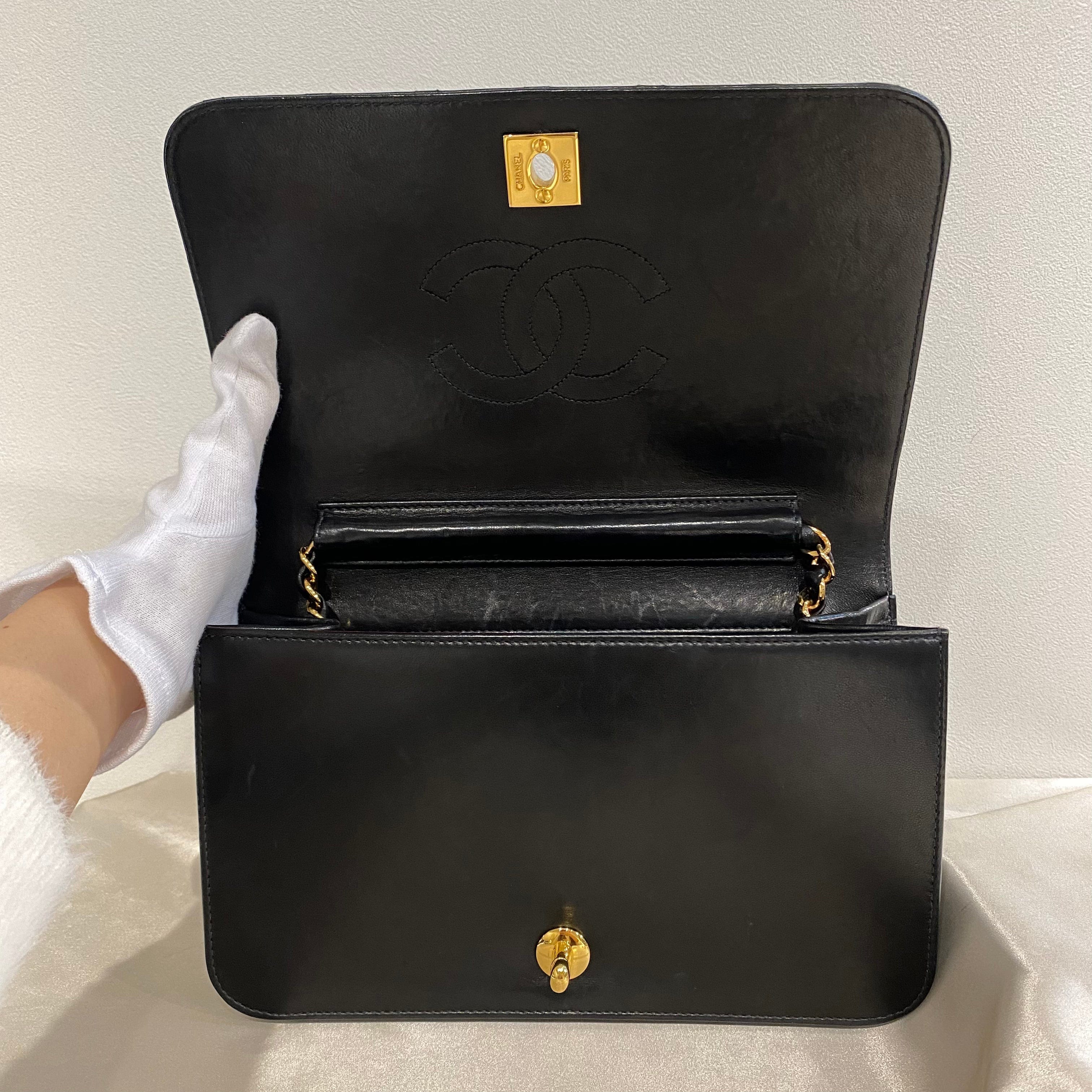 Chanel Vintage Full Flap Black Lambskin GHW #9 90209223 – Luxury