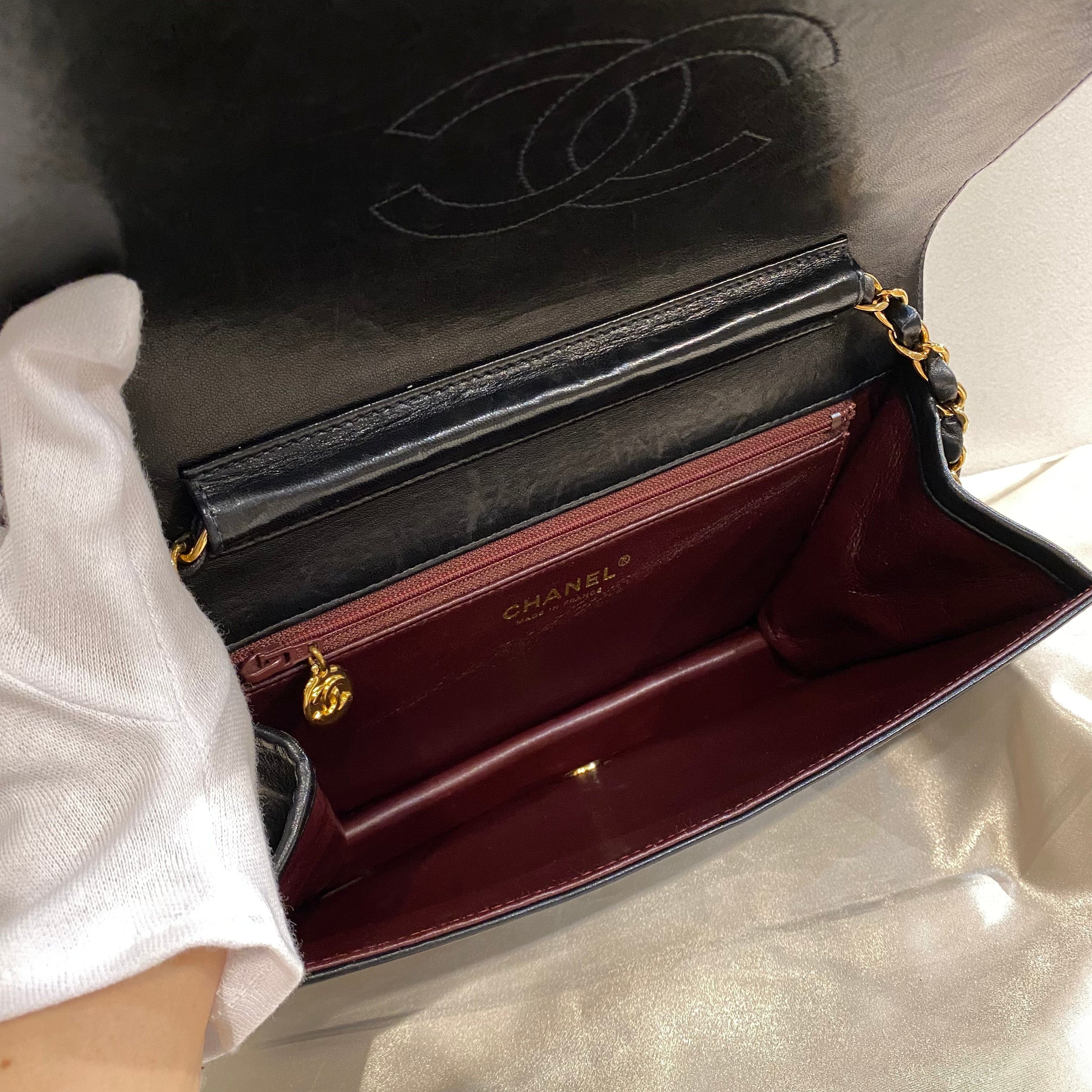 Chanel Vintage Full Flap Black Lambskin GHW #9 90209223 – Luxury