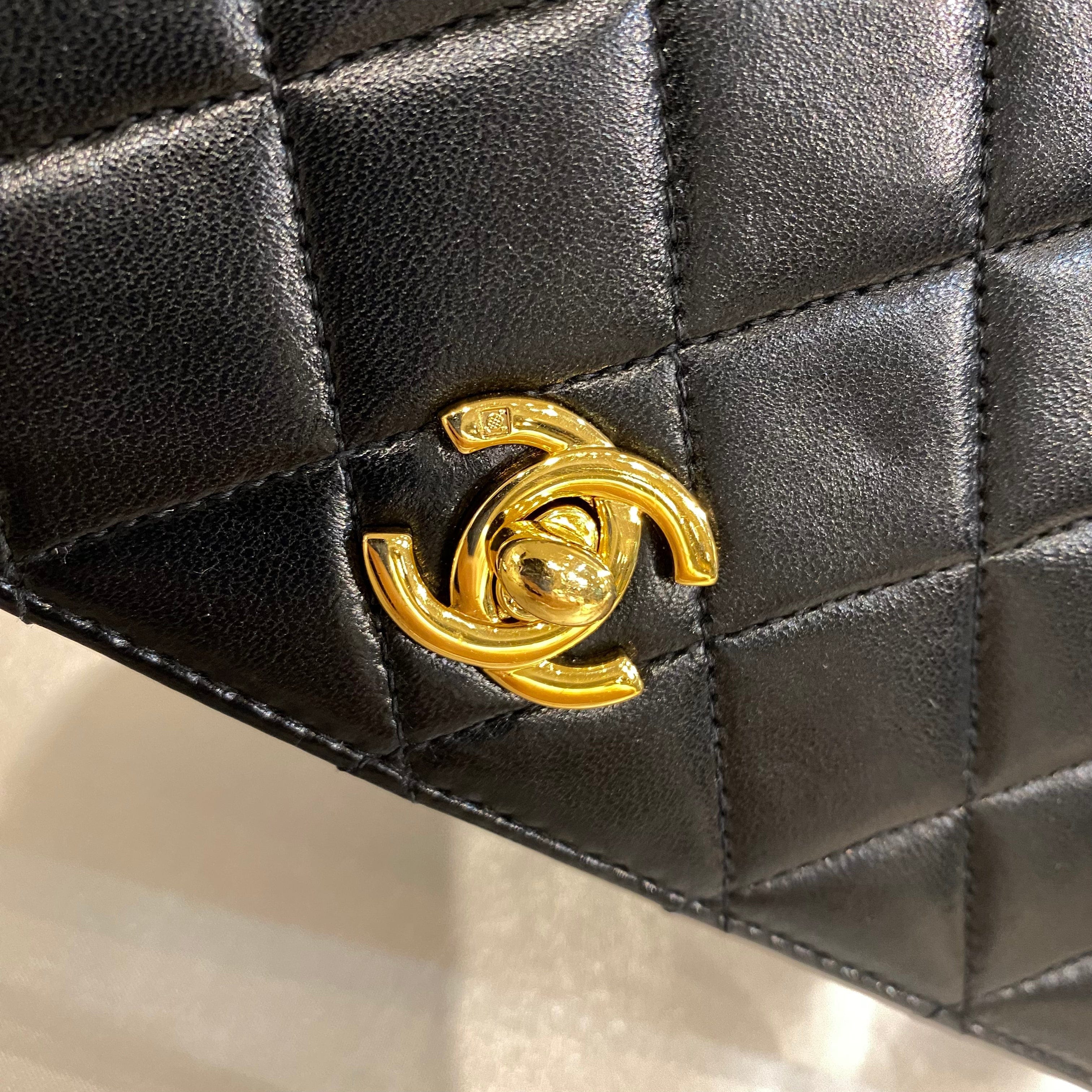 Chanel Vintage Full Flap Black Lambskin GHW #9 90209223 – Luxury
