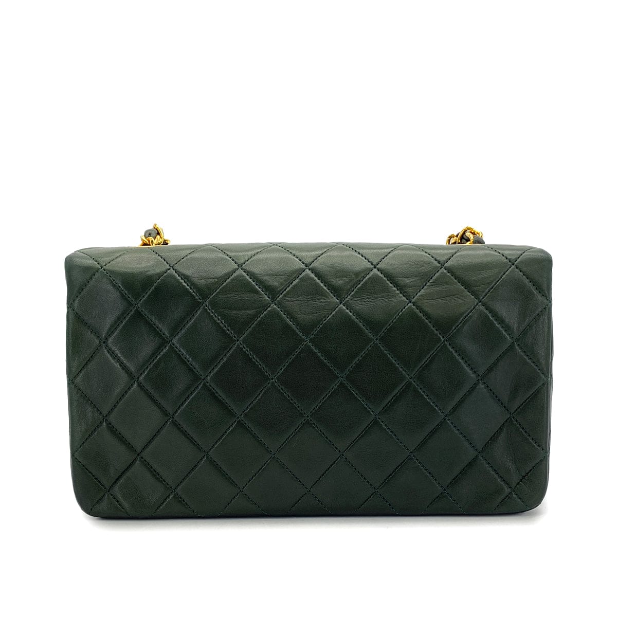 CHANEL CHANEL VINTAGE FULL FLAP CHAIN SHOULDER BAG KHAKI LAMB SKIN 90309177