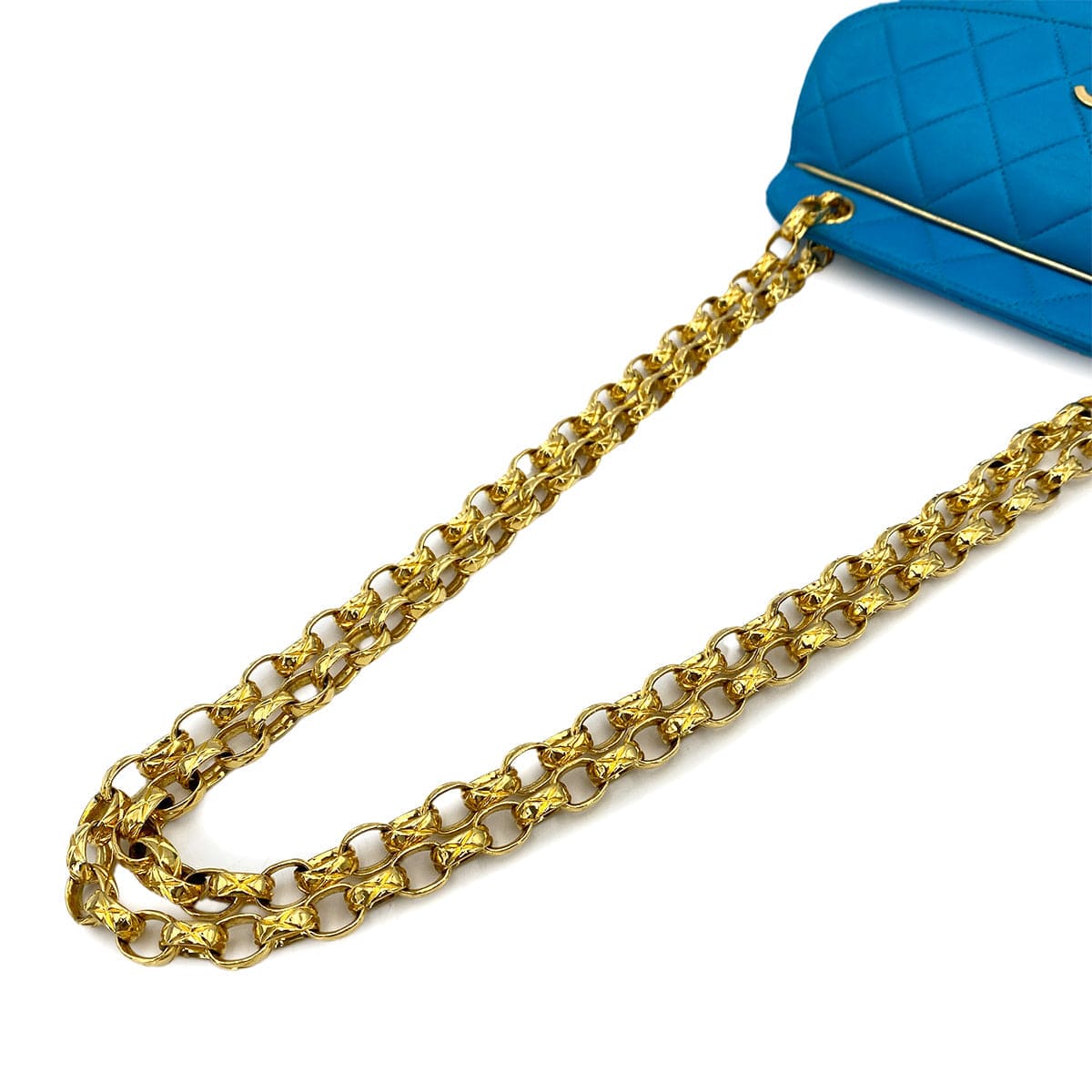 CHANEL Chanel Vintage Hanger Flap Bijou Chain Blue Lambskin GHW #1 90250525