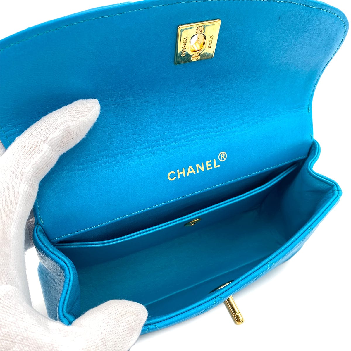 CHANEL Chanel Vintage Hanger Flap Bijou Chain Blue Lambskin GHW #1 90250525