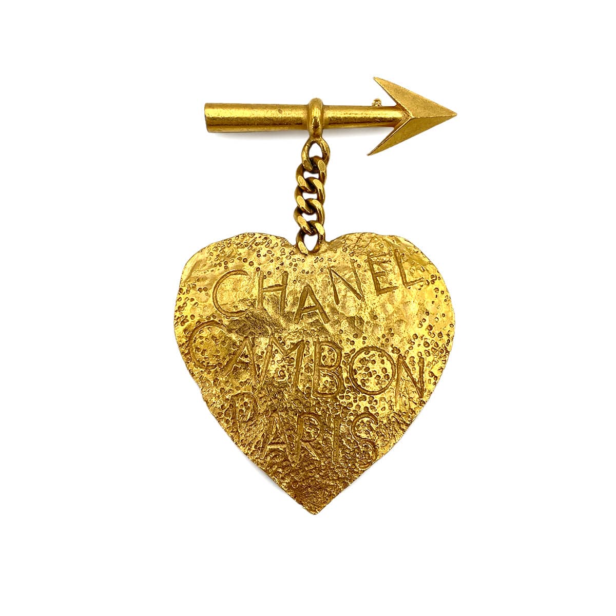 CHANEL CHANEL VINTAGE HEART&ARROW BROOCH GOLD ACCESSORY 93P 90250077