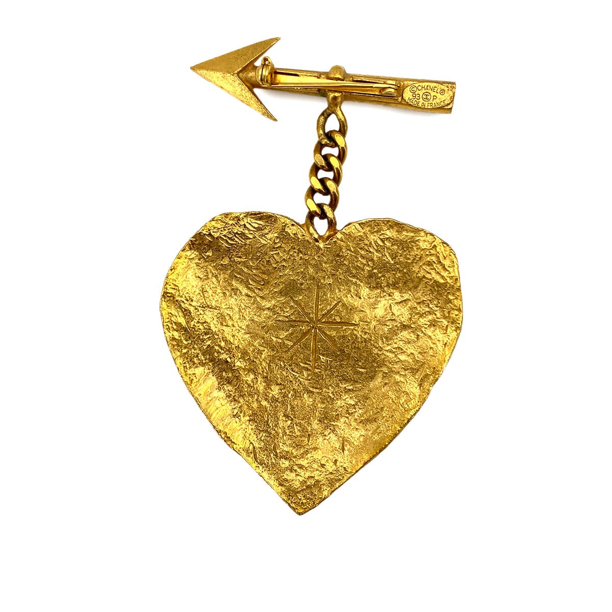 CHANEL CHANEL VINTAGE HEART&ARROW BROOCH GOLD ACCESSORY 93P 90250077