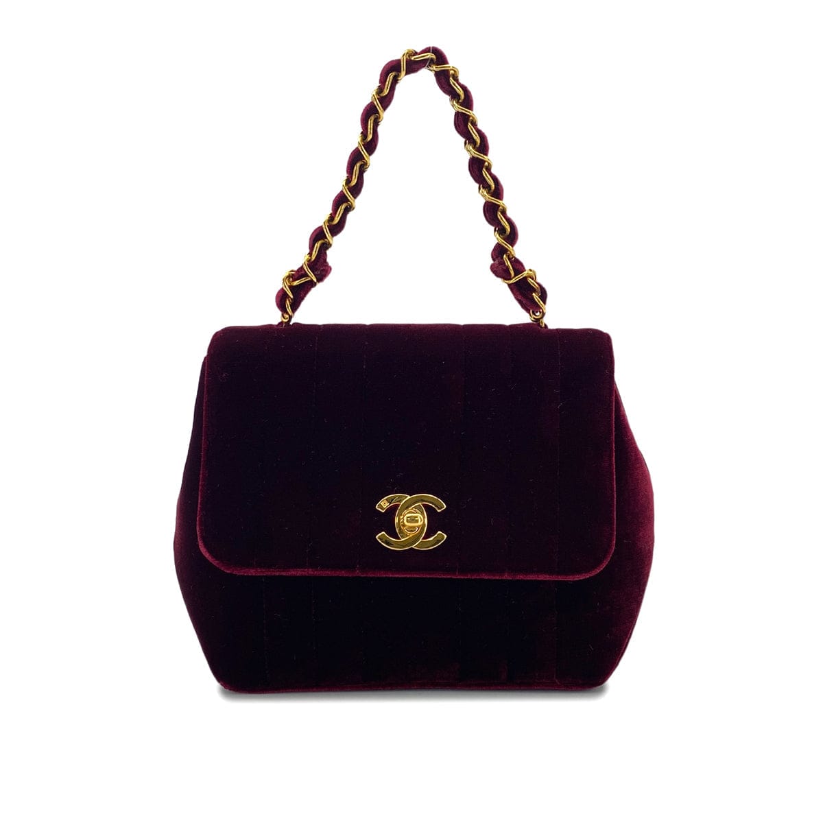 CHANEL CHANEL VINTAGE MADEMOISELLE HAND BAG BORDEAUX VELOR 90301744