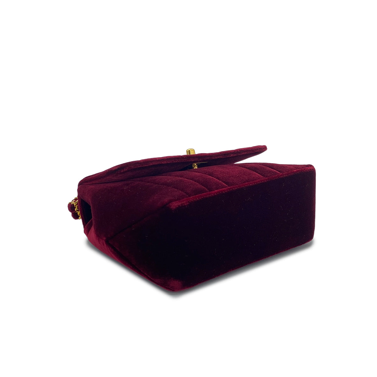 CHANEL CHANEL VINTAGE MADEMOISELLE HAND BAG BORDEAUX VELOR 90301744