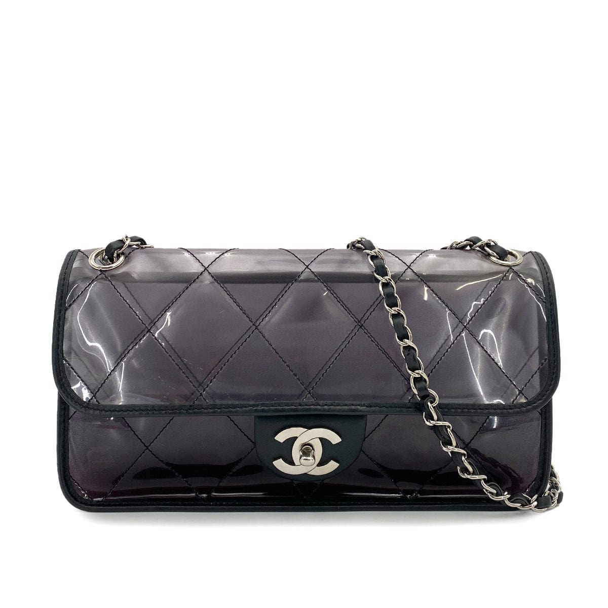 Chanel CHANEL VINTAGE MATELASSE CHAIN SHOULDER BAG BLACK VINYL LEATHER 90249473