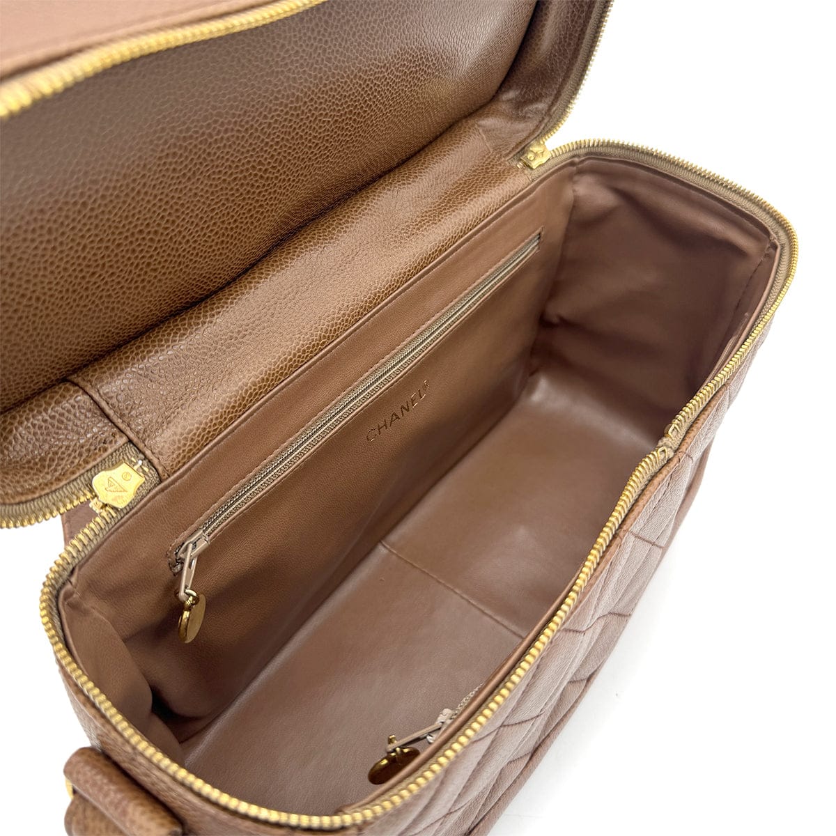 CHANEL CHANEL VINTAGE MATELASSE CHAIN SHOULDER BAG BROWN CAVIAR SKIN 90267433