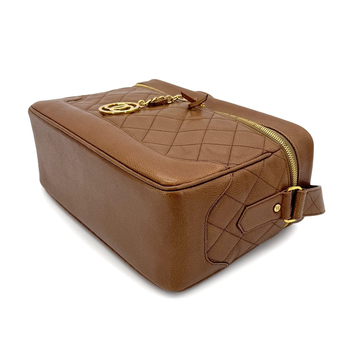 CHANEL CHANEL VINTAGE MATELASSE CHAIN SHOULDER BAG BROWN CAVIAR SKIN 90267433