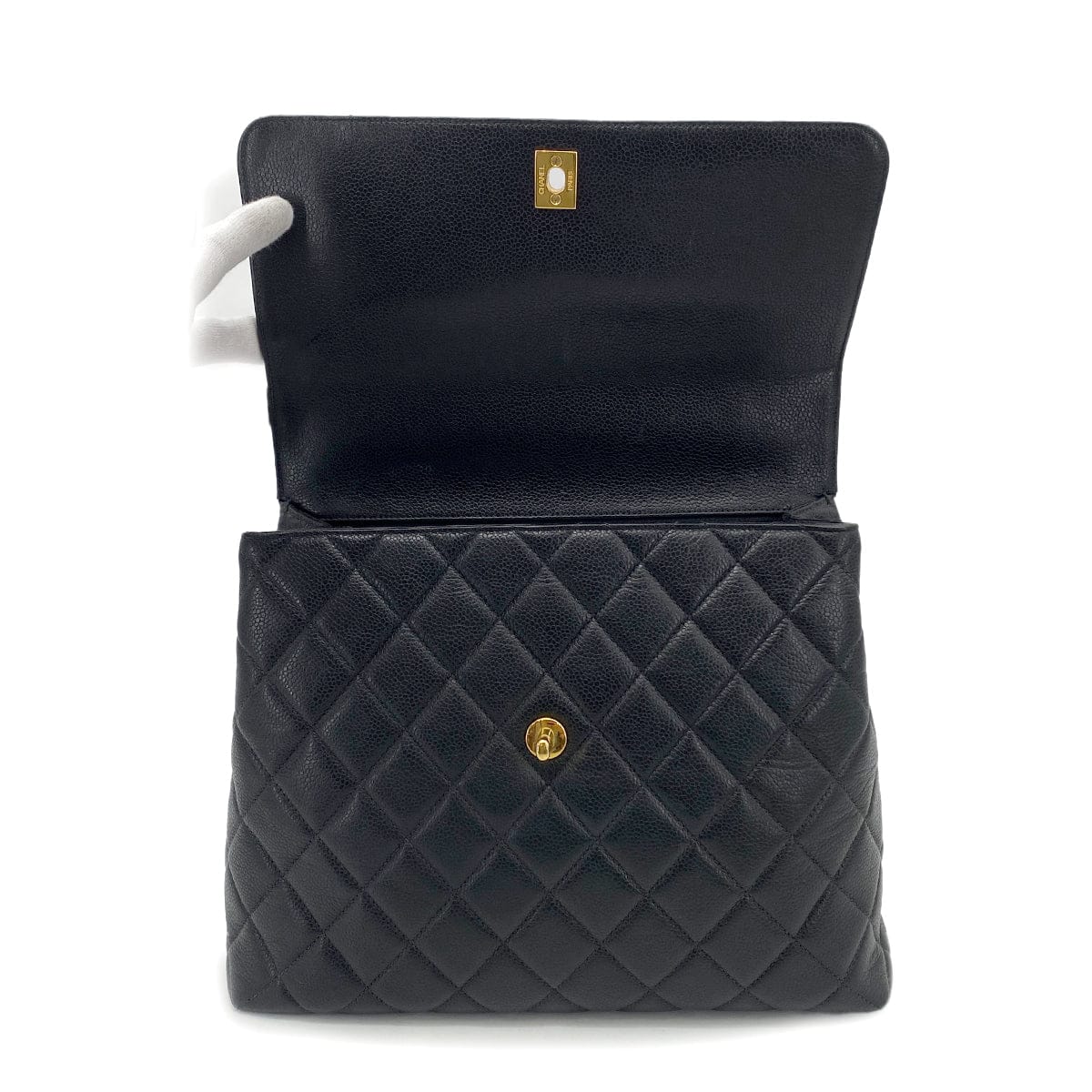 Chanel CHANEL VINTAGE MATELASSE HAND BAG BLACK CAVIAR SKIN 90259695