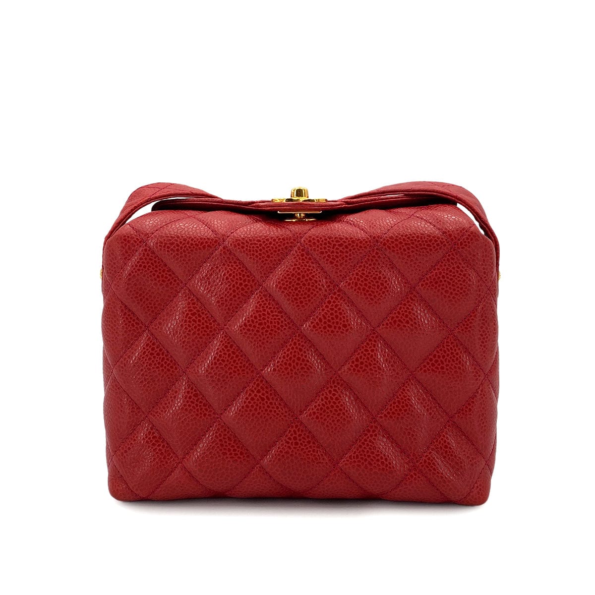 CHANEL CHANEL VINTAGE MATELASSE SHOULDER BAG RED CAVIAR SKIN 90248364