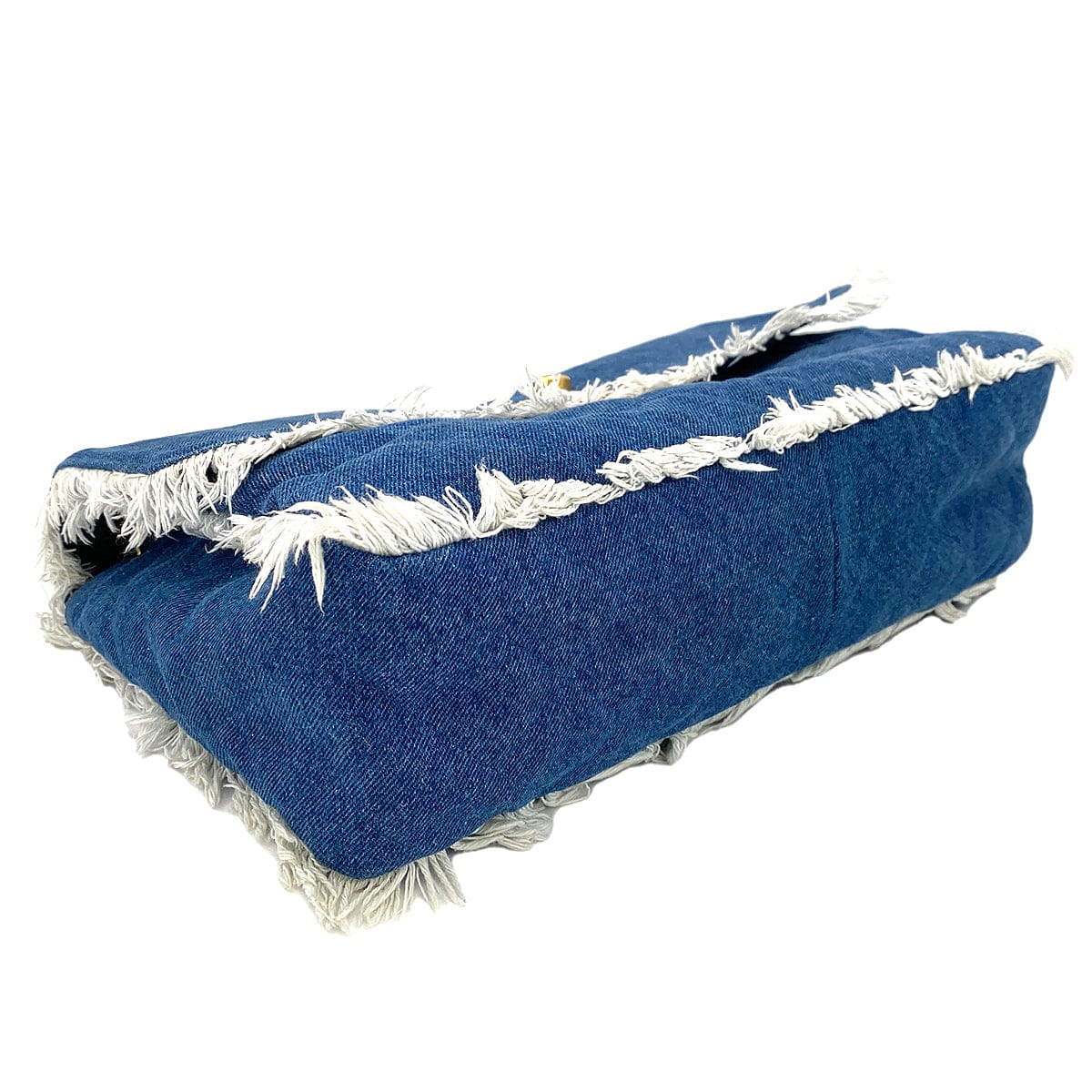 Chanel CHANEL VINTAGE MAXI MATELASSE 34 CHAIN SHOULDER BAG BLUE DENIM 90245553